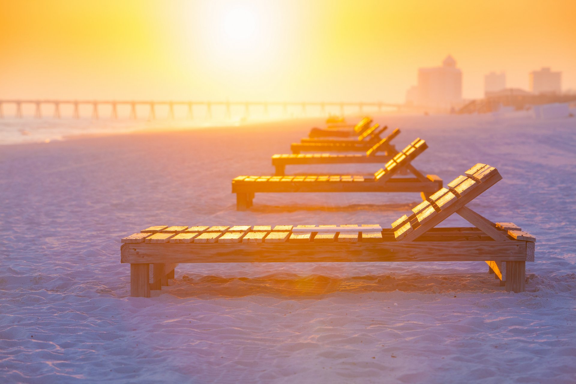 summer beach pensacola beach florida chairs sunlight