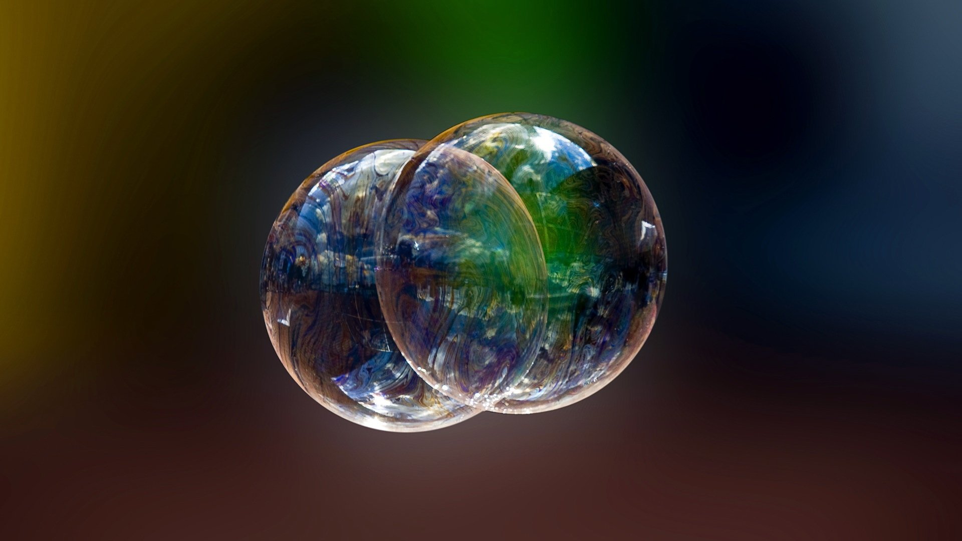 soap bubbles ball sphere circle the pair close up