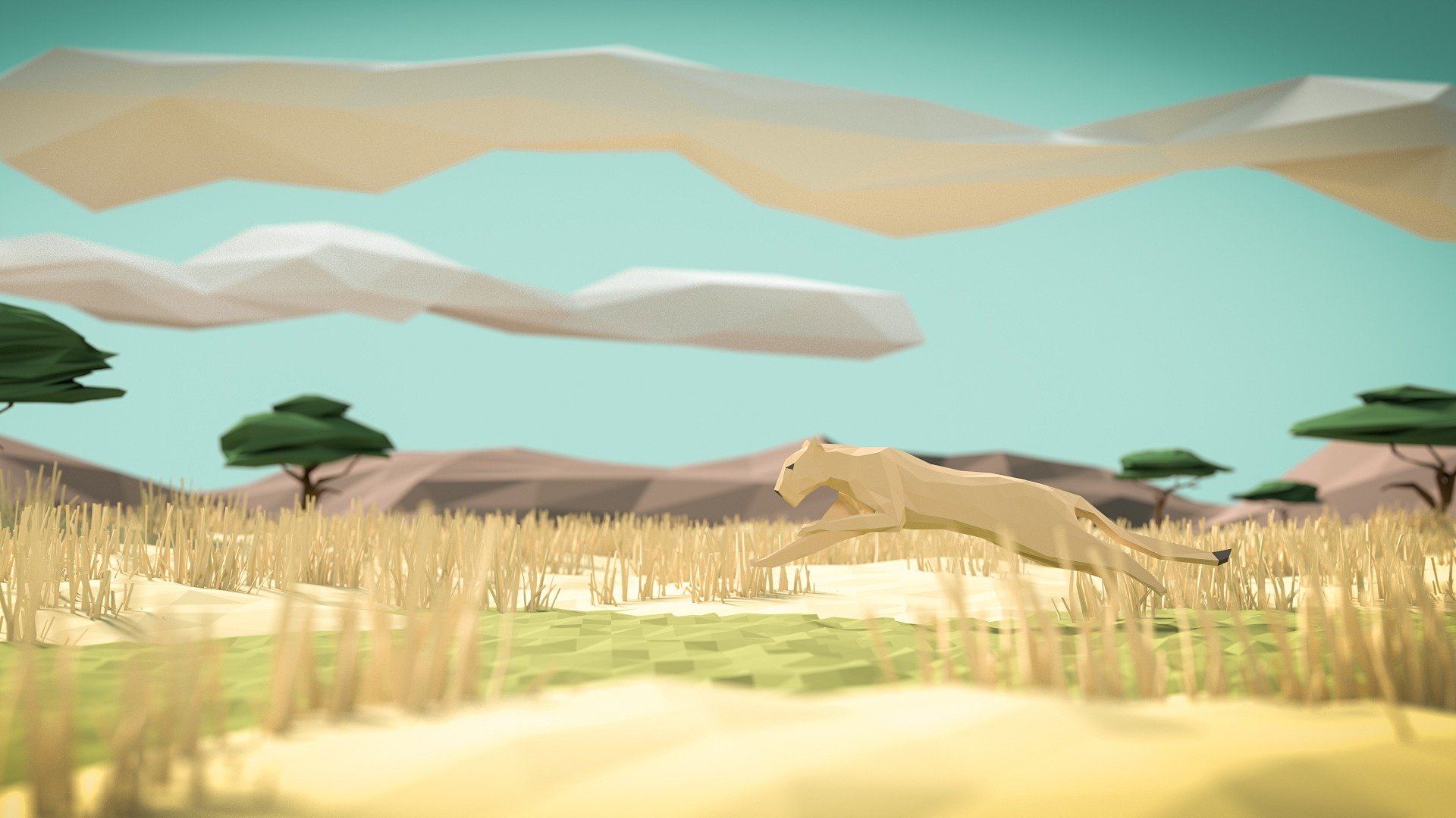 savannah sky panther cat figures geometry