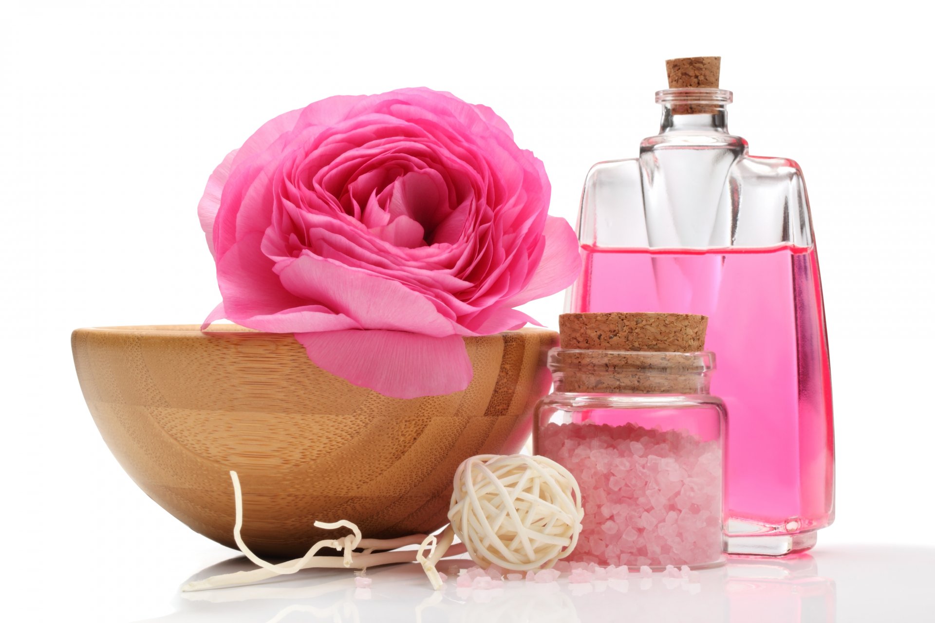 flower roses spa sea salt oil