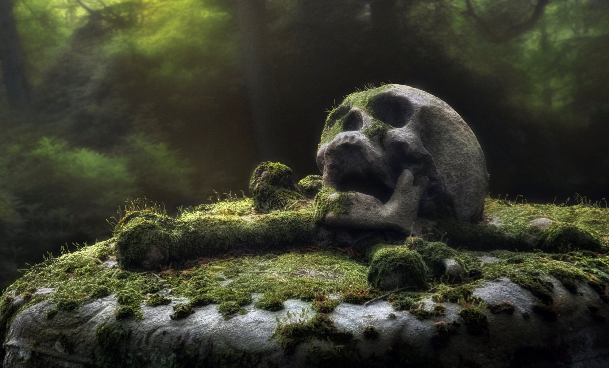 cemetery monument skull