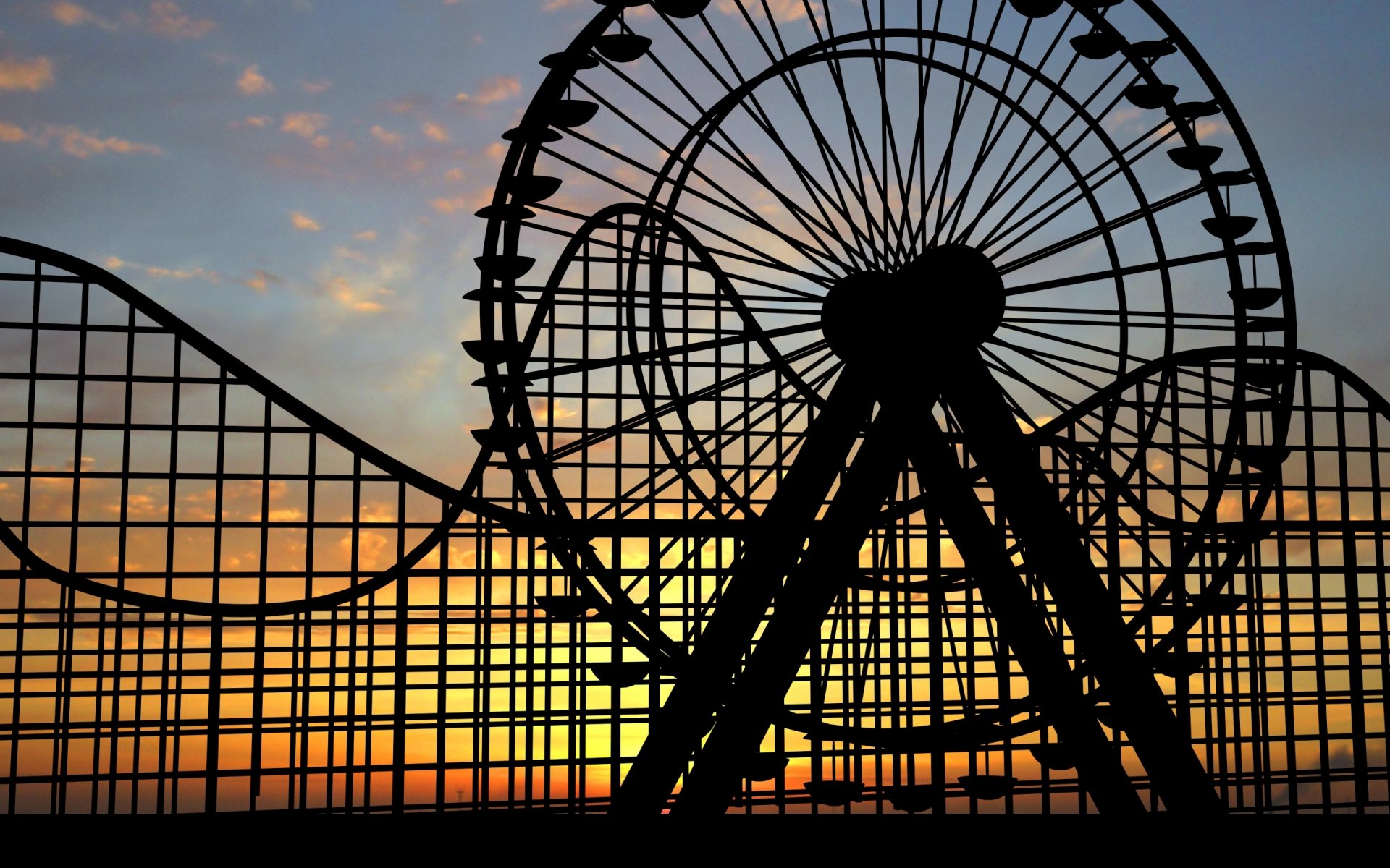 mood ferris wheel childhood nostalgia attractions sunset background wallpaper widescreen full screen hd wallpapers