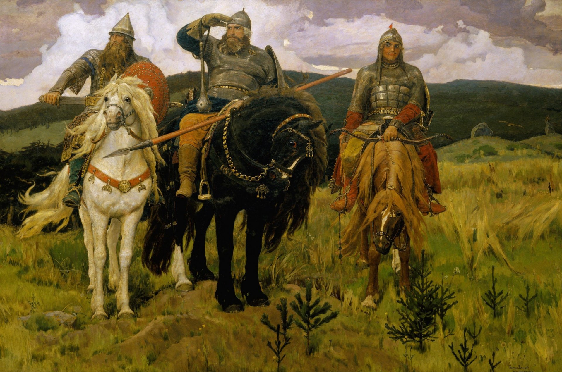 classic victor vasnetsov tale folklore epics heroes horses
