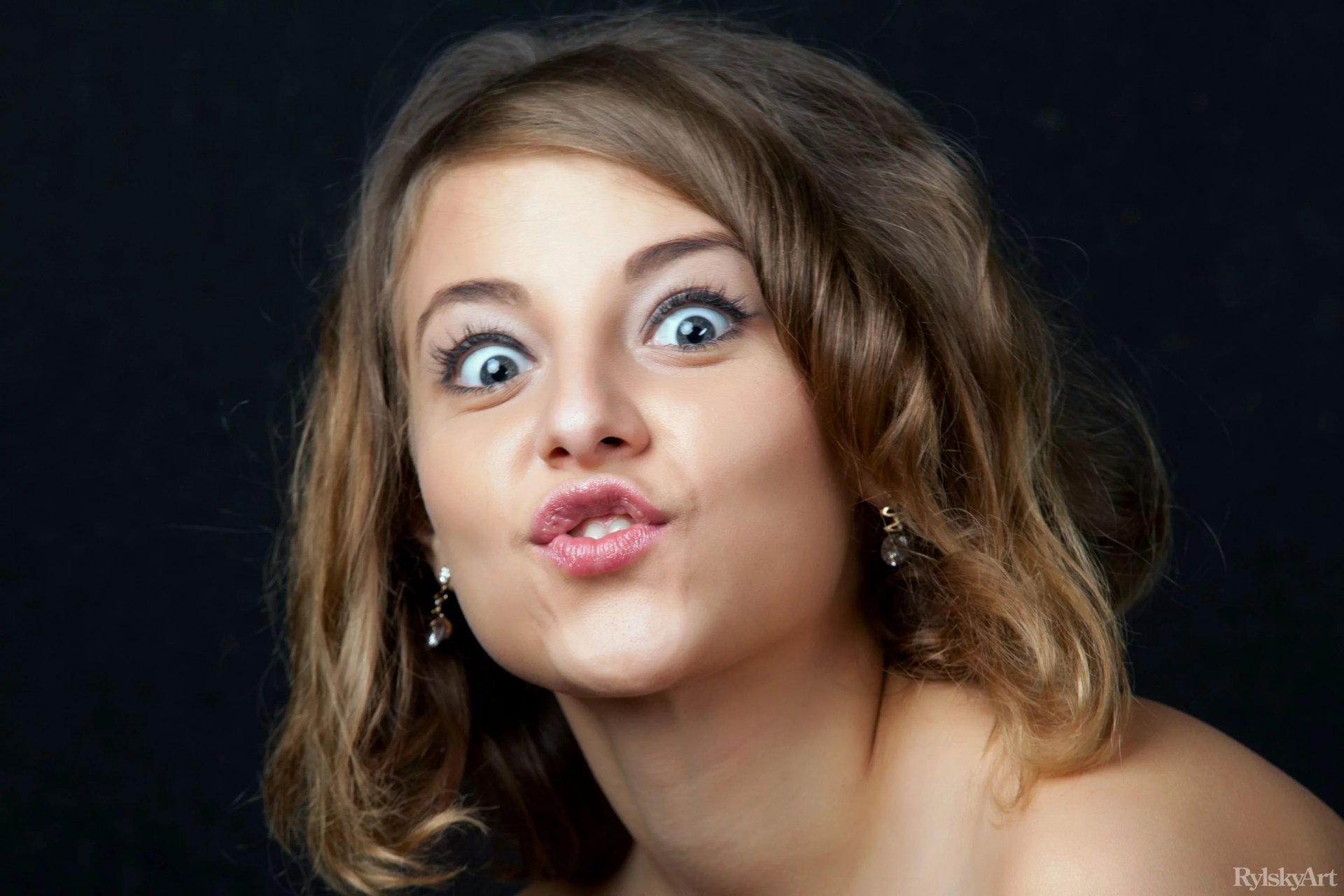 nikia nikiya charm fun incredible wonderful beauty shiny eyes interesting lip makeup irresistible strange face nikia a nikia rylsky metart art pure beautiful eye desirable earing neck hair adorable wo