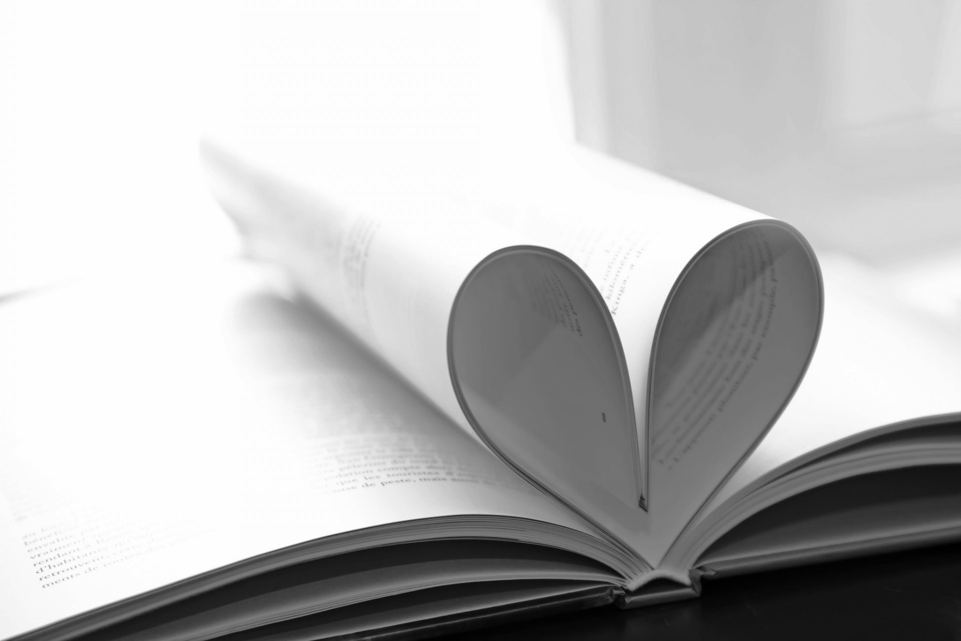 book heart pages black and white