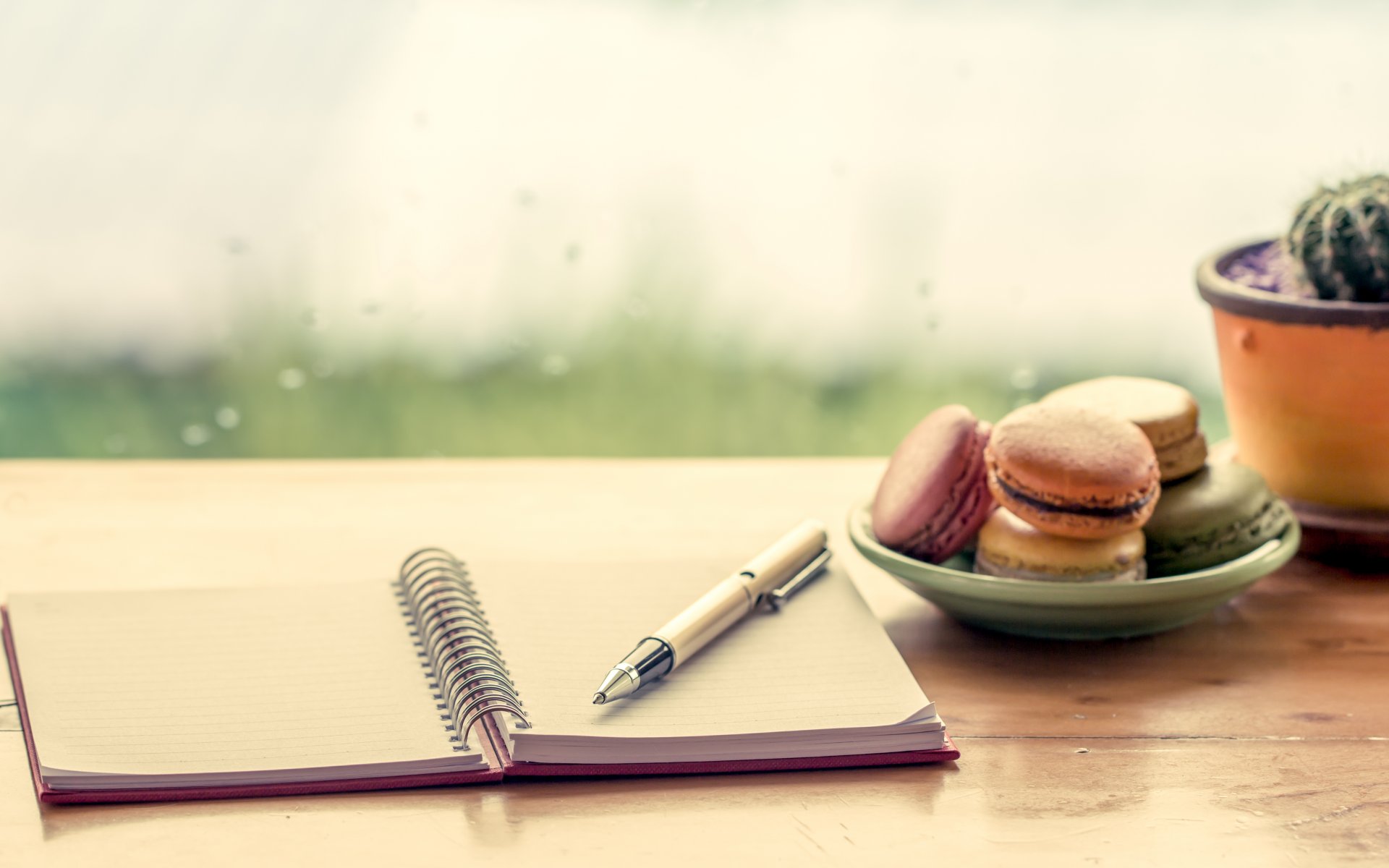 macaron almond cookies dessert sweet macaroon notes pen