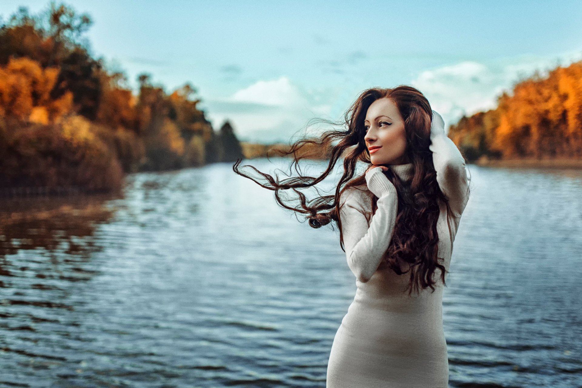 autumn portrait wind hair russia george chernyad'ev
