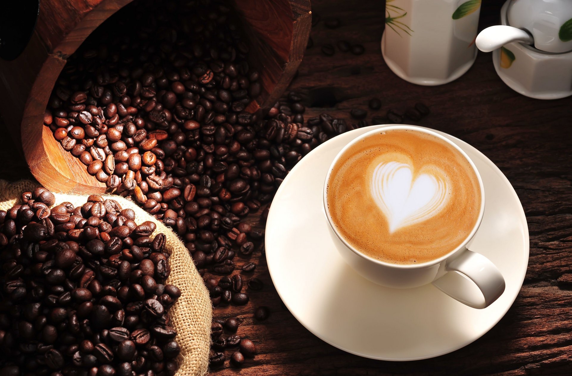 mood coffee cappuccino heart grain love background wallpaper widescreen full screen hd wallpapers