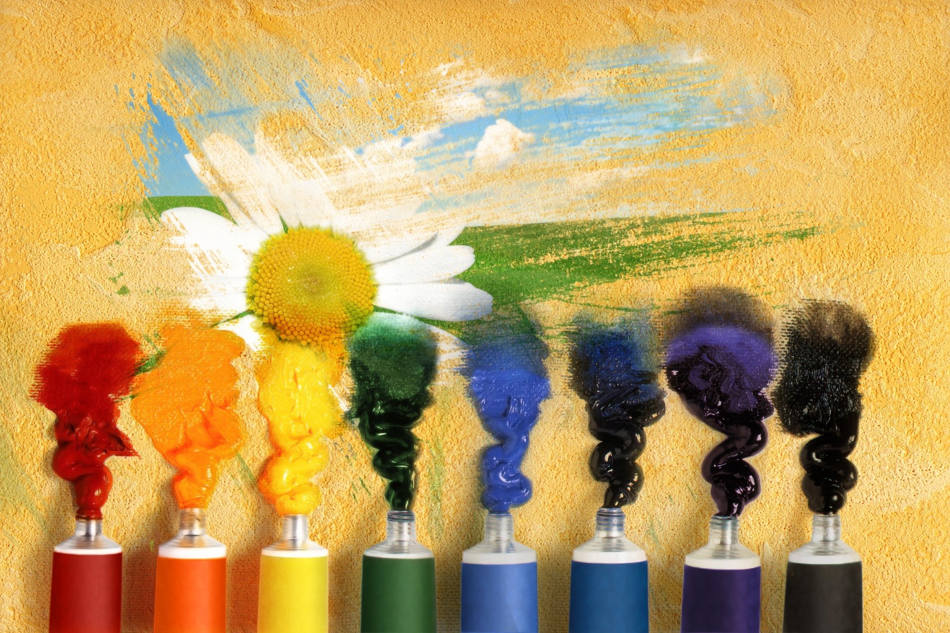mood paint gouache tubes flower picture background wallpaper widescreen full screen hd wallpapers