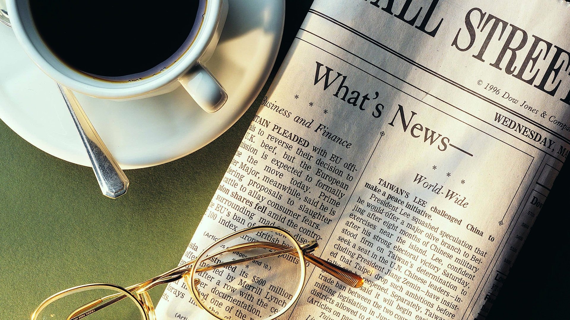 newspapers coffee cup spoon sunglasses 1920x1080 news cup holders