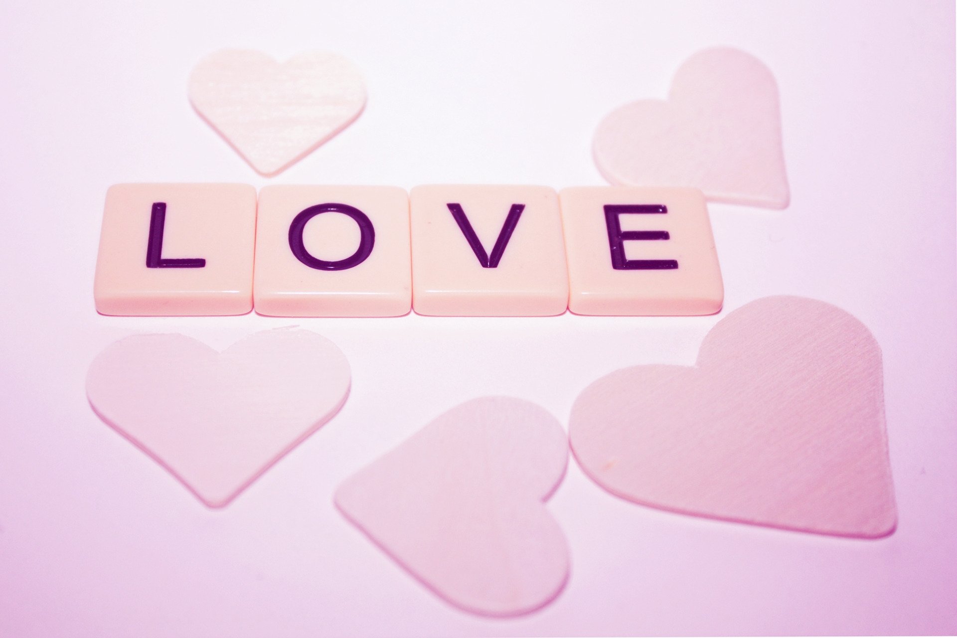 love mood inscription letters heart pink macro close up valentine's day