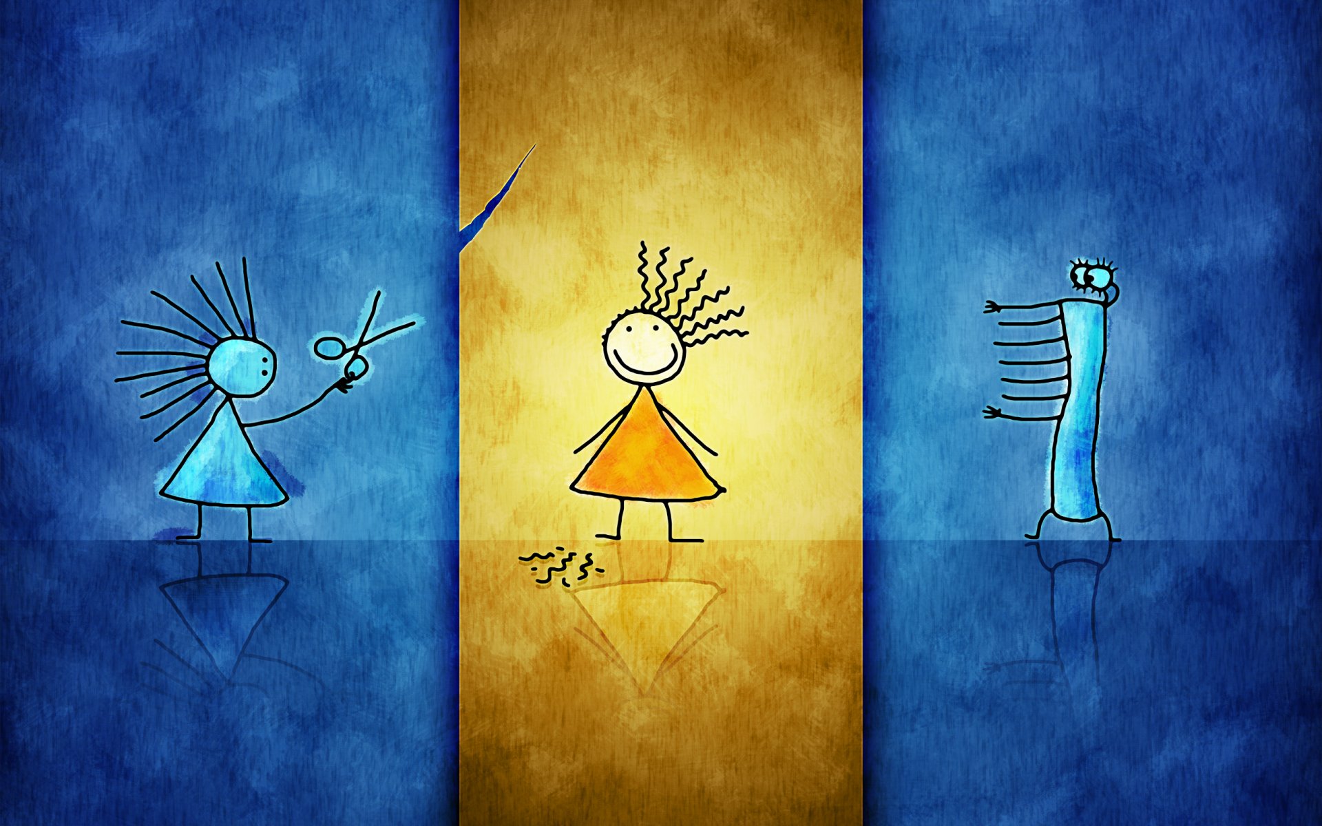 blue yellow orange glass girls haircut freak barber punk flat a desktop paper picture children's