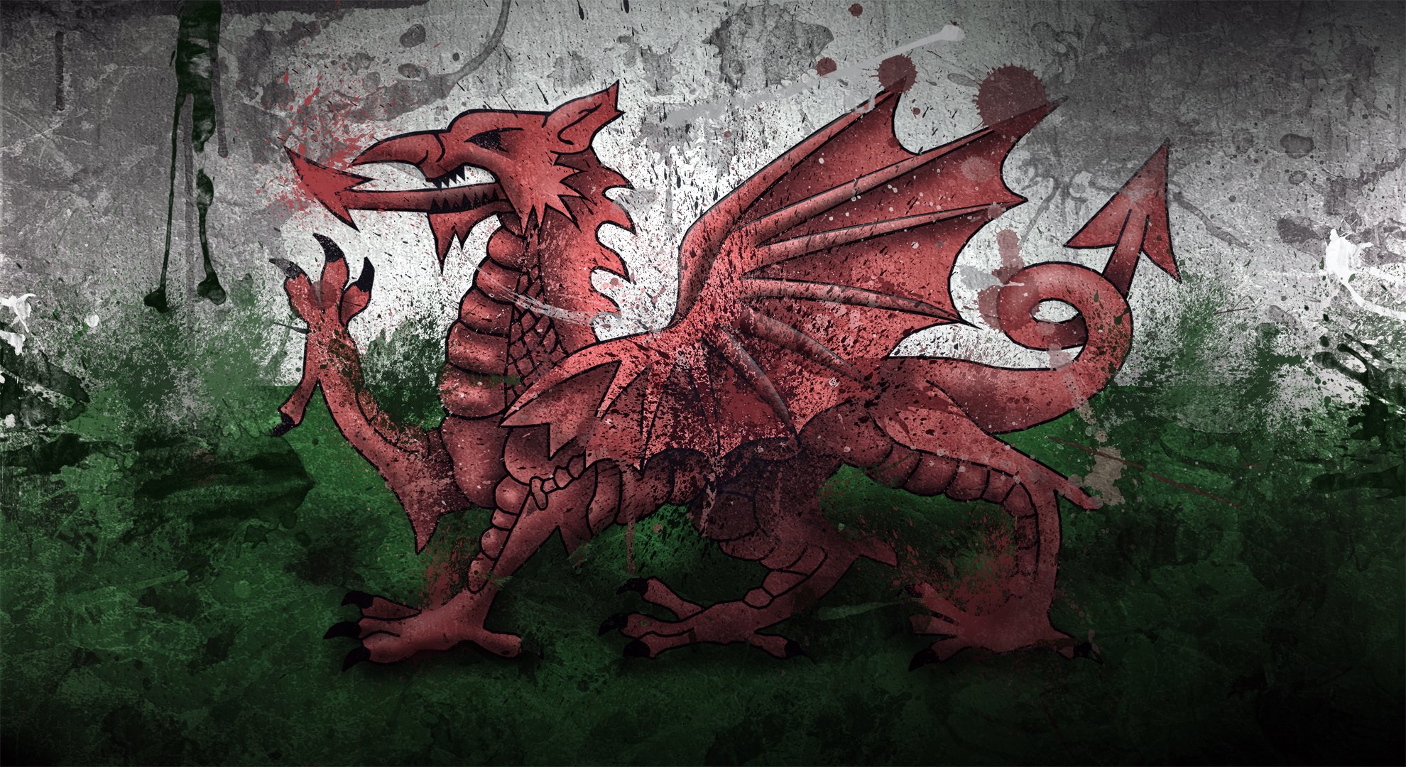 wales dragon flag cymru paint