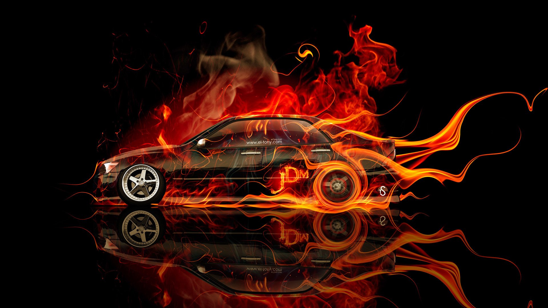 tony kokhan toyota altezza jdm fire car orange black flame abstract el tony cars photoshop hd wallpapers design tony cohan style alteza machine a side view dzhedeem wallpaper 2014 background