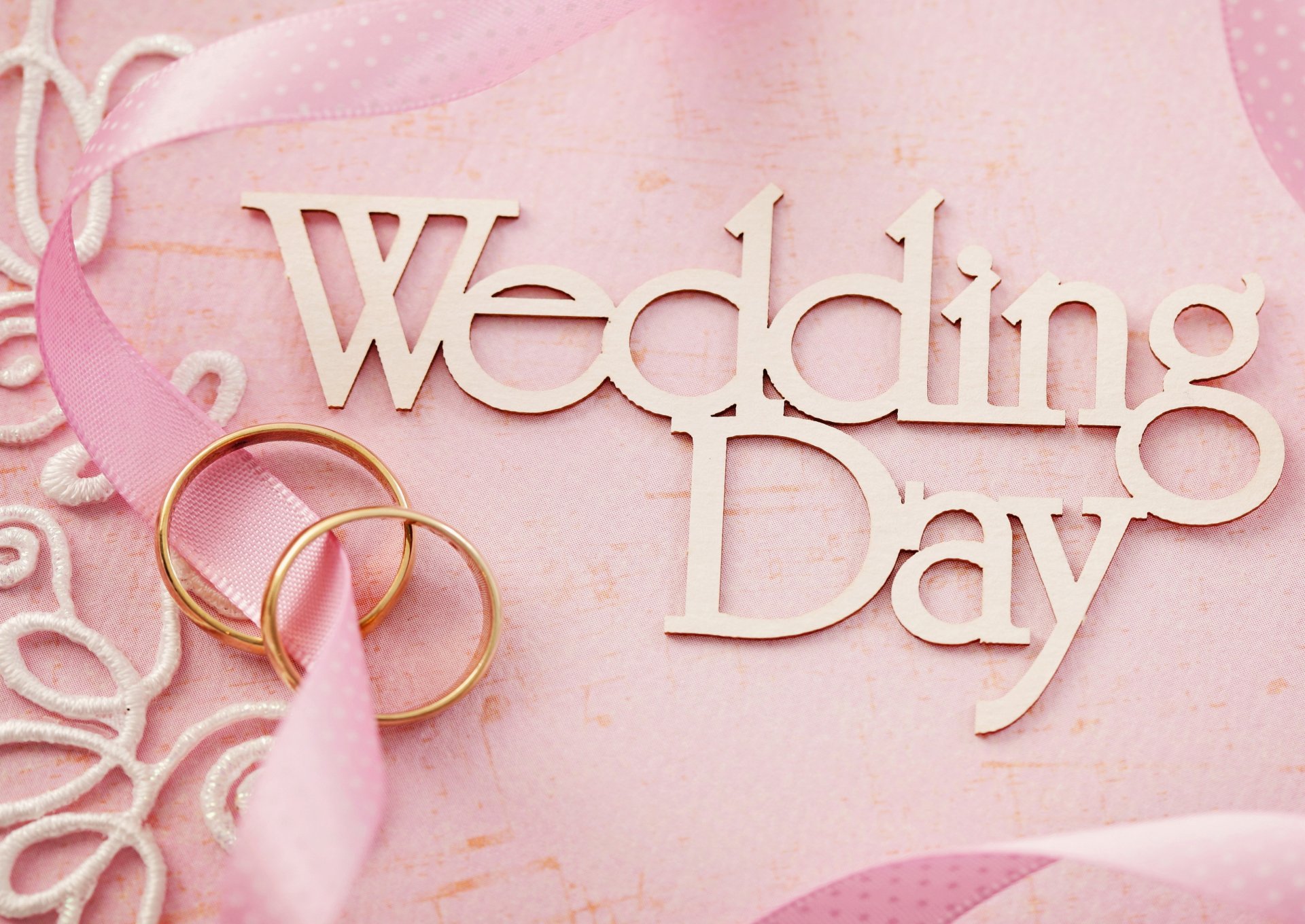 wedding day pink background flowers ring lace soft flower rings