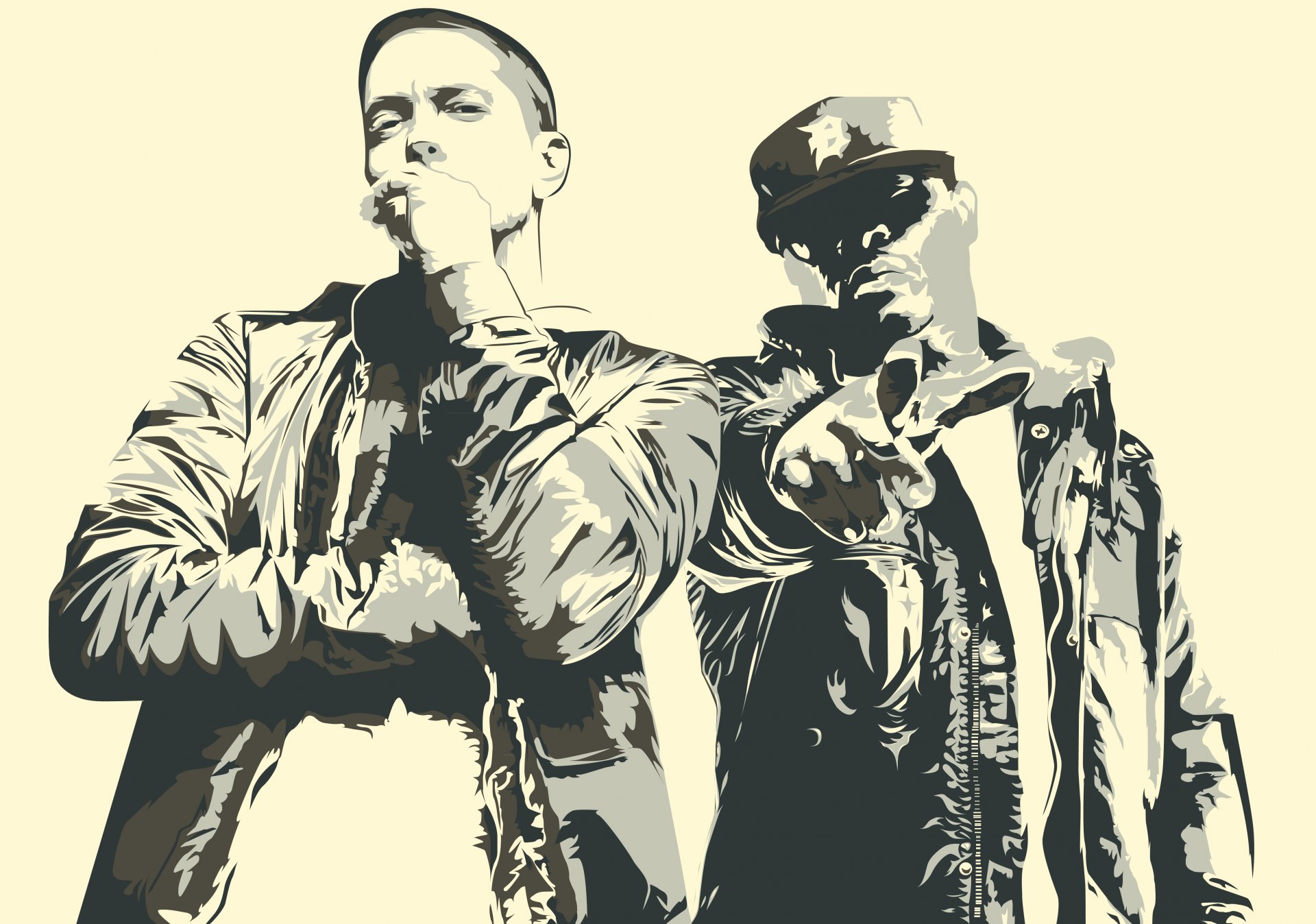 bad meets evil eminem eminǝm slim shady royce da 5'9 marshall bruce mathers ryan daniel montgomery ryan montgomery royce shady vector