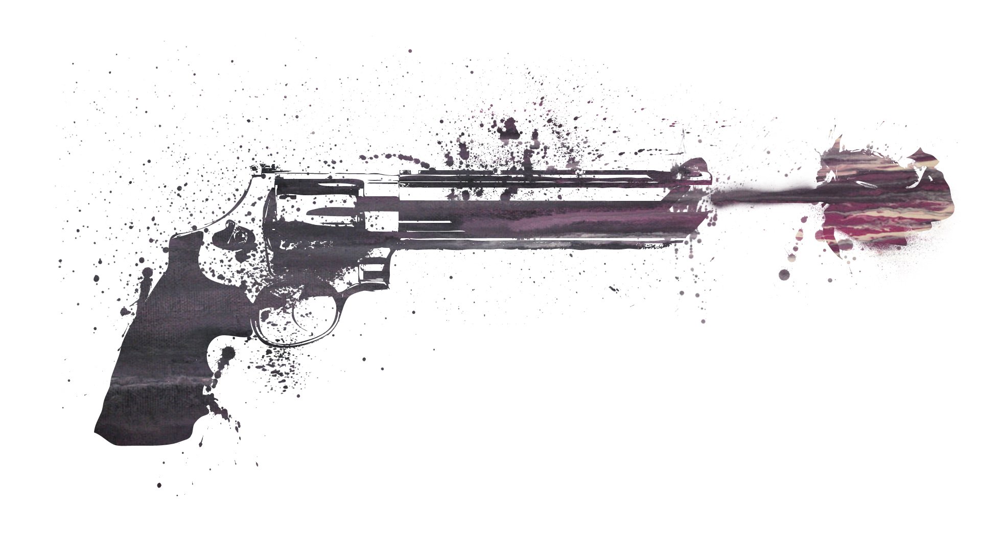 revolver weapon picture patterns shot paint colors 1920x1080