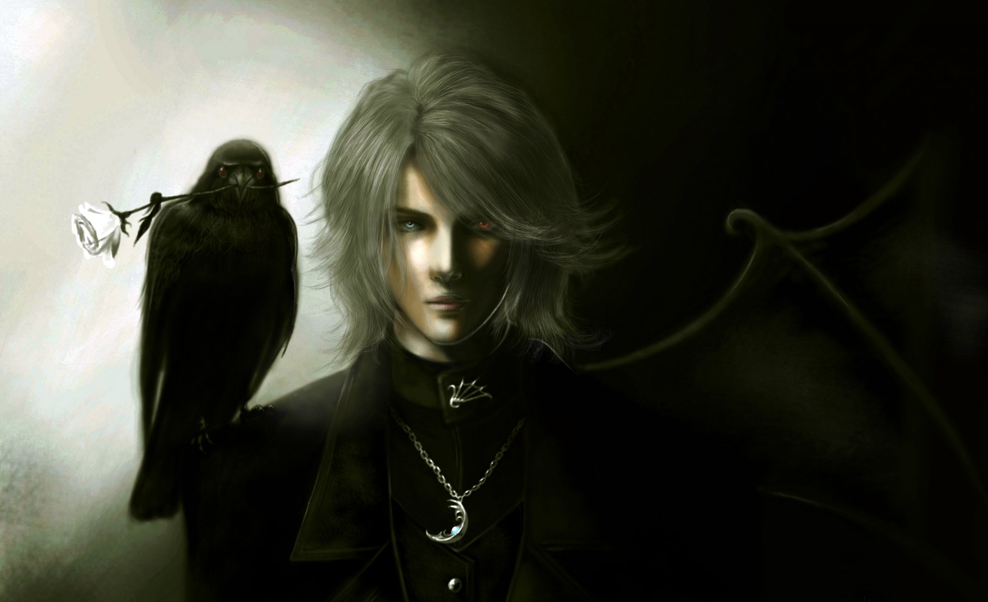 guy raven rose wing heterochromia different eyes