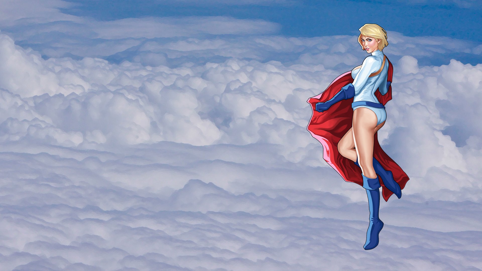 power girl dc comics kara zor-l karen starr girl comics heroine clouds