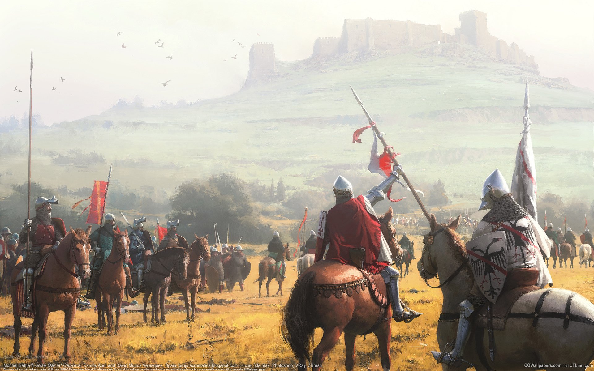 jose daniel cabrera montiel battle cg wallpapers middle ages castle knights horses hill horse siege battle