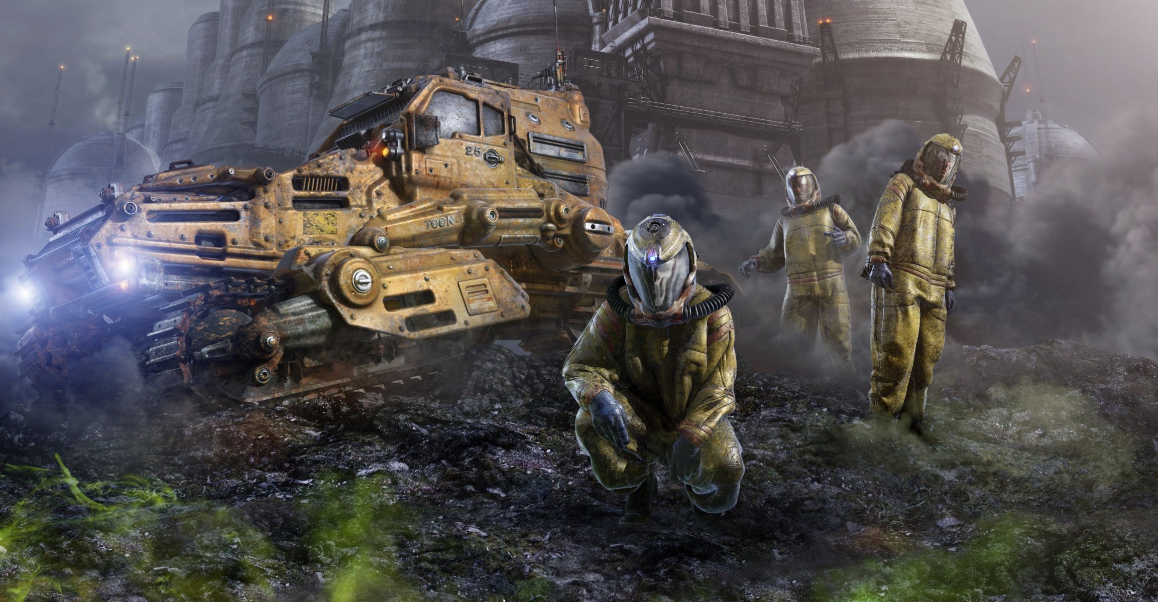 krematorium final angel alonso angelitoon the dead land la tierra muerta space explorers fiction ship database machinery people suits planet dead land researchers