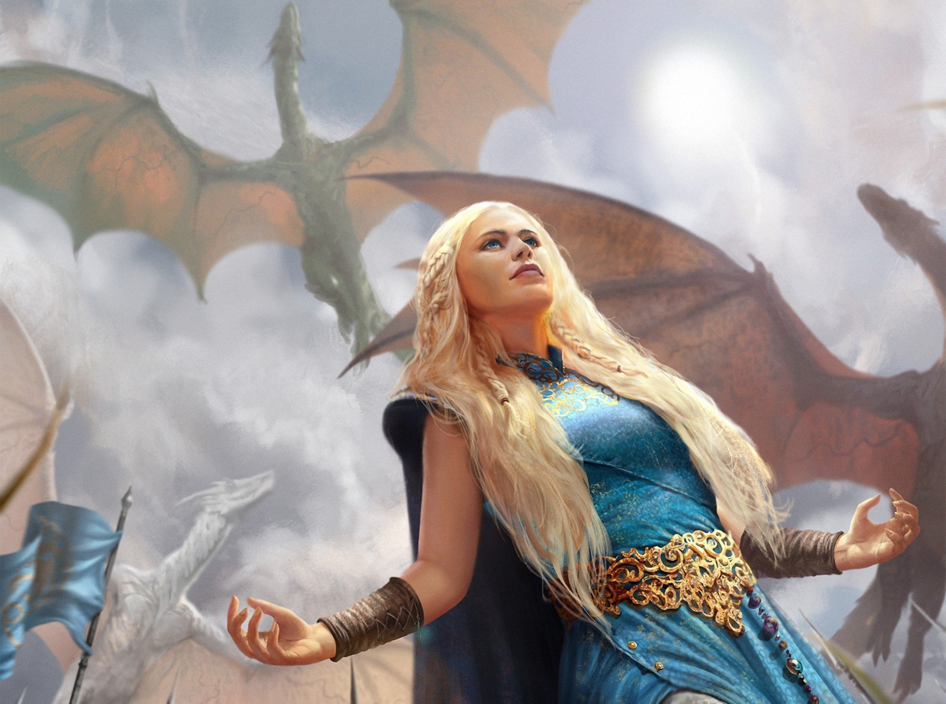 a song of ice and fire daenerys targaryen mother of dragons girl hands dragons