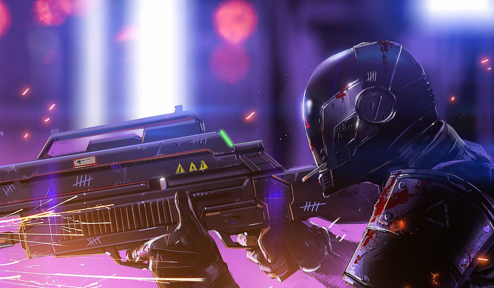 last man standing art helmet armour weapon shots