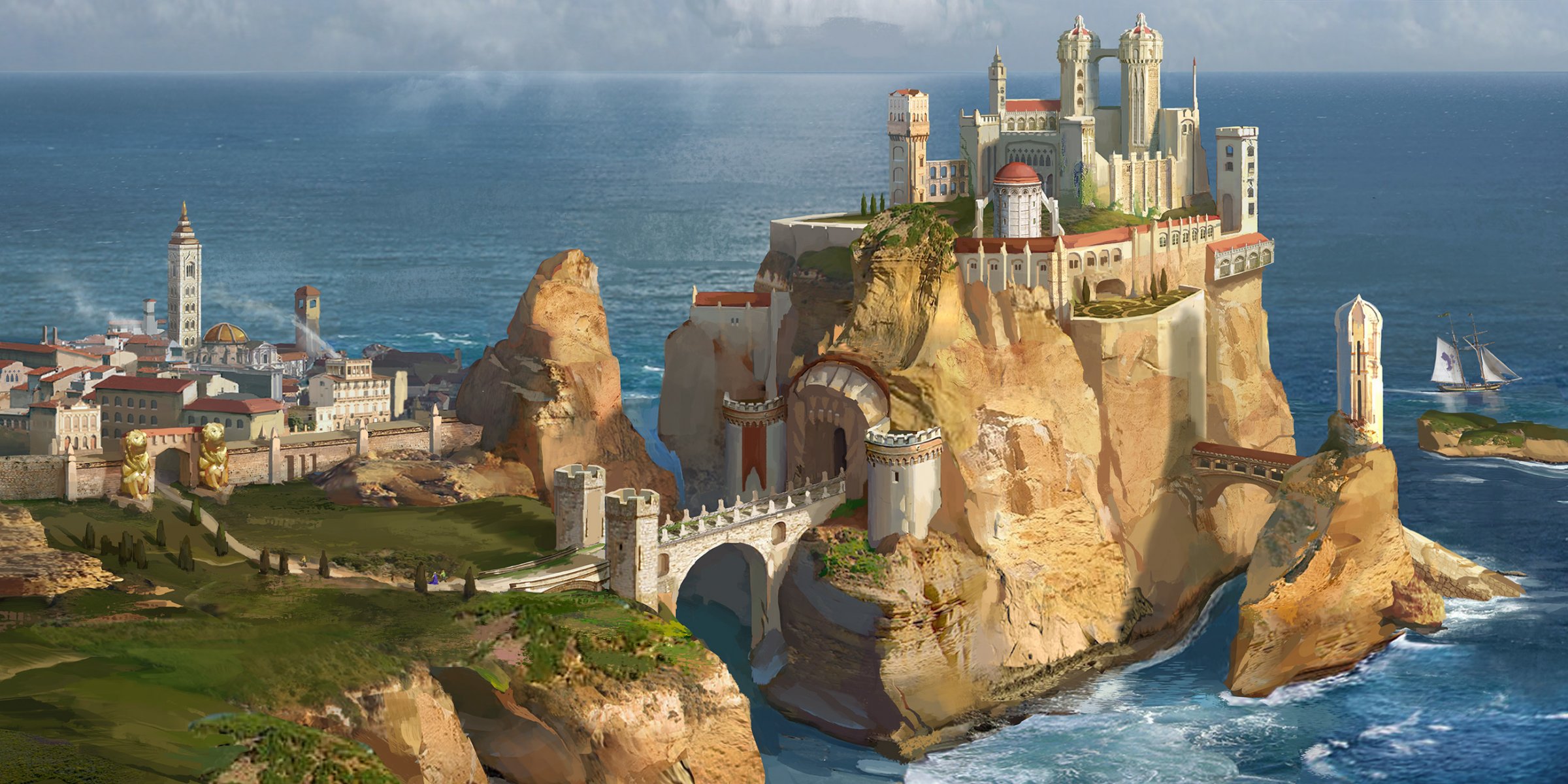 art a song of ice and fire casterly rock house lannister castle beach rock sea