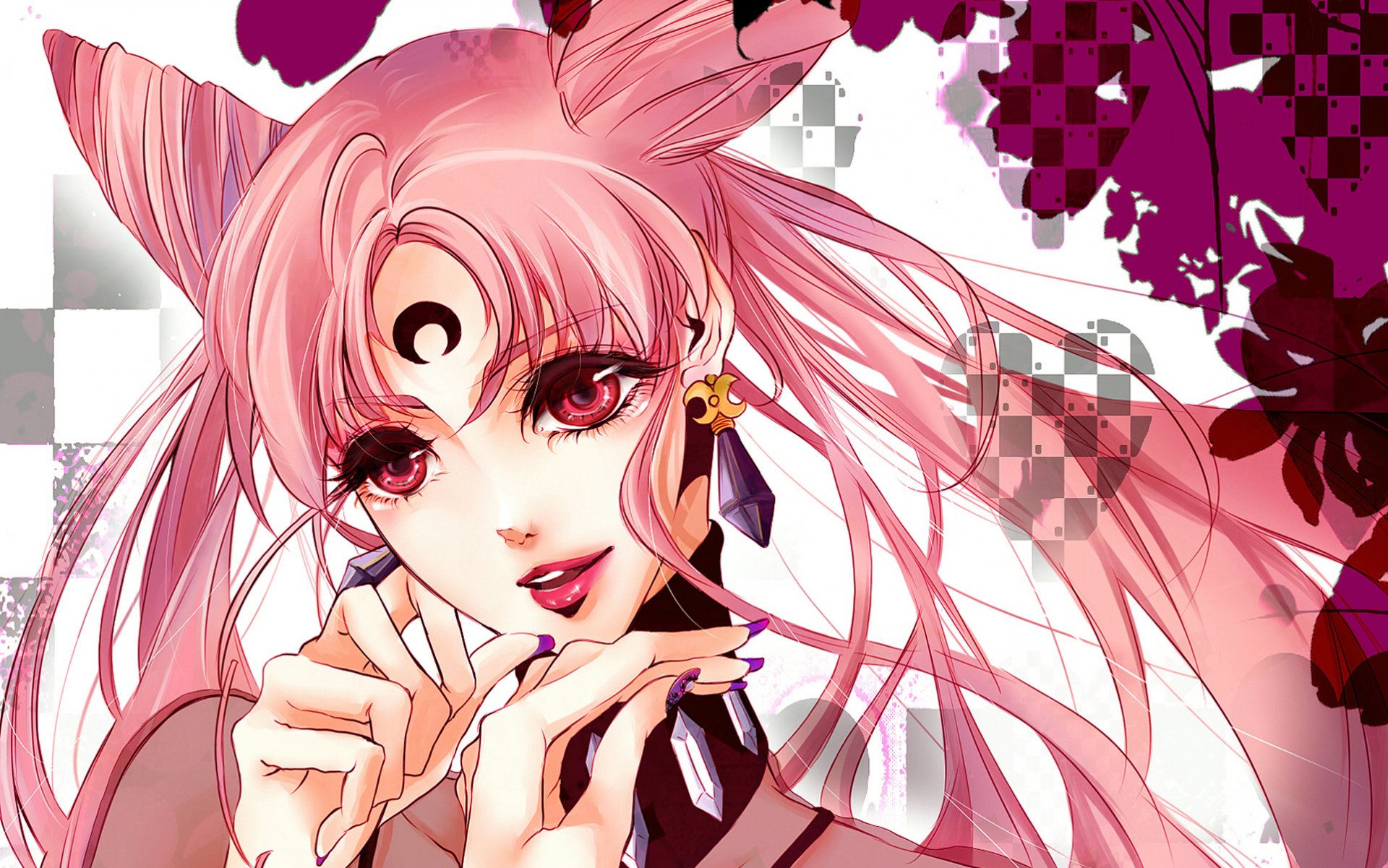 bishoujo senshi sailor moon chibiusa black lady girl tails smile red eyes decoration earrings