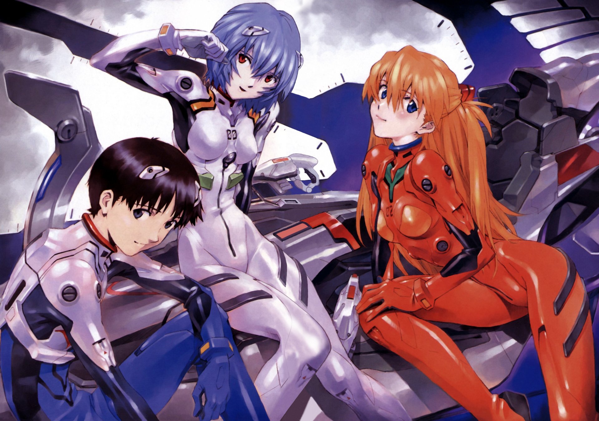 evangelion asuka soryu langley asuka langley soryu ayanami rei ikari shinji eva eve girl mech fur suit cockpit