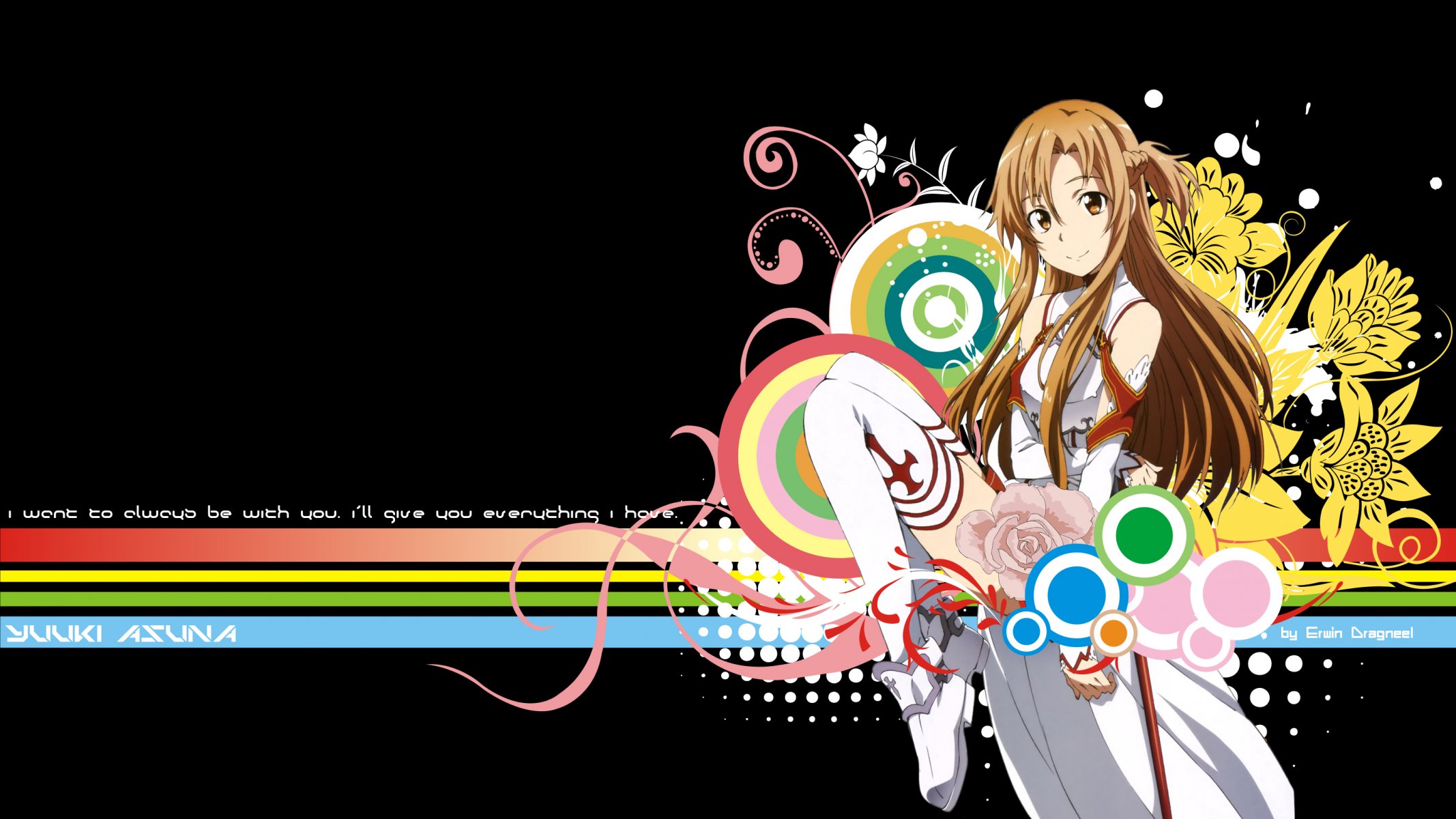 anime sword art online yuuki asuna smile view sword master online