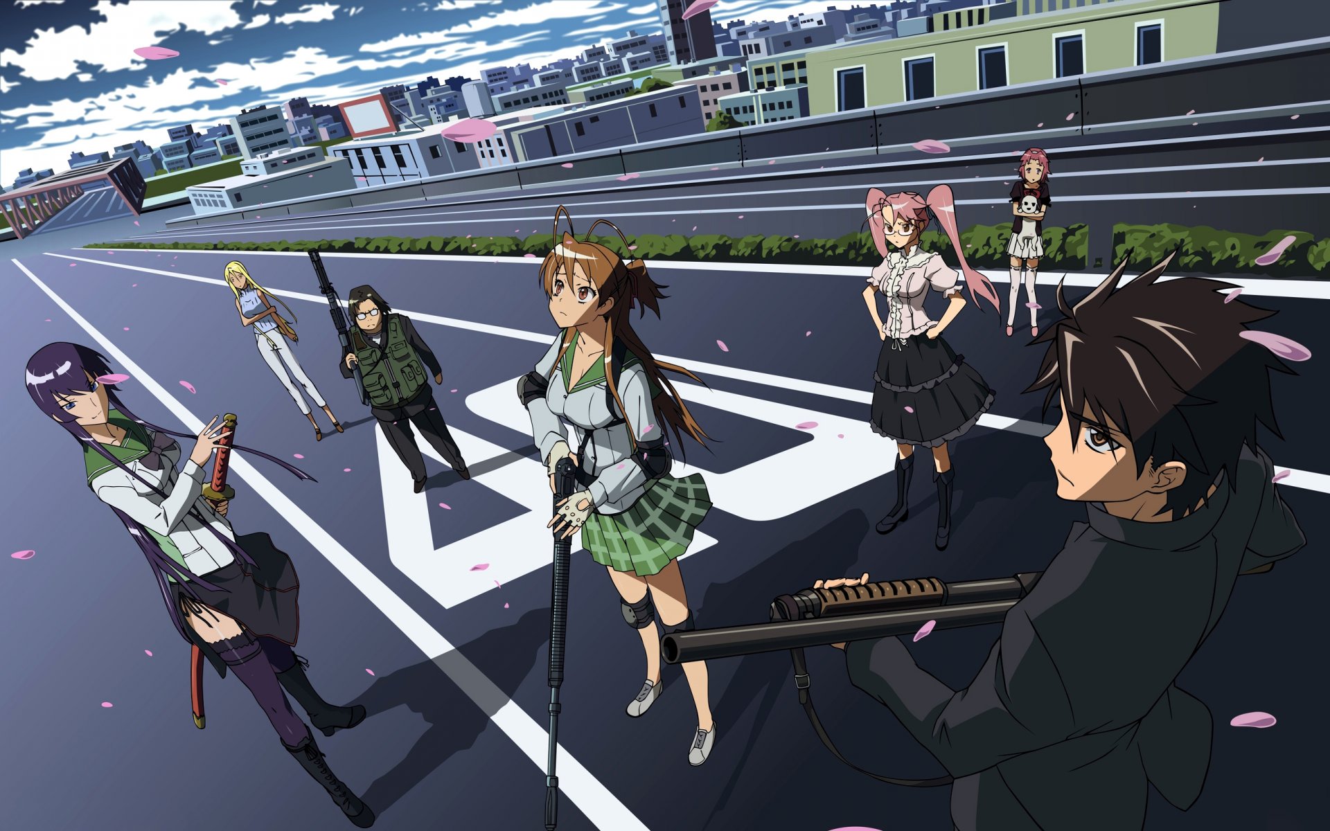 high school of the dead school of the dead ray miyamoto ray miaymoto busudzima saeko bushijima saeko saya takagi takagi saya takashi komuro shizuka marikava