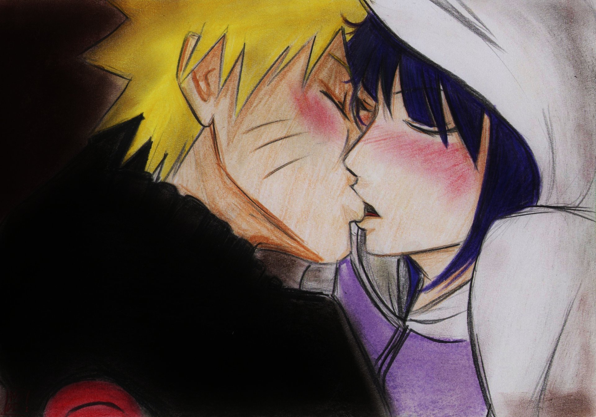 art anime naruto naruto uzumaki hinata hyuuga hinata girl guy kiss