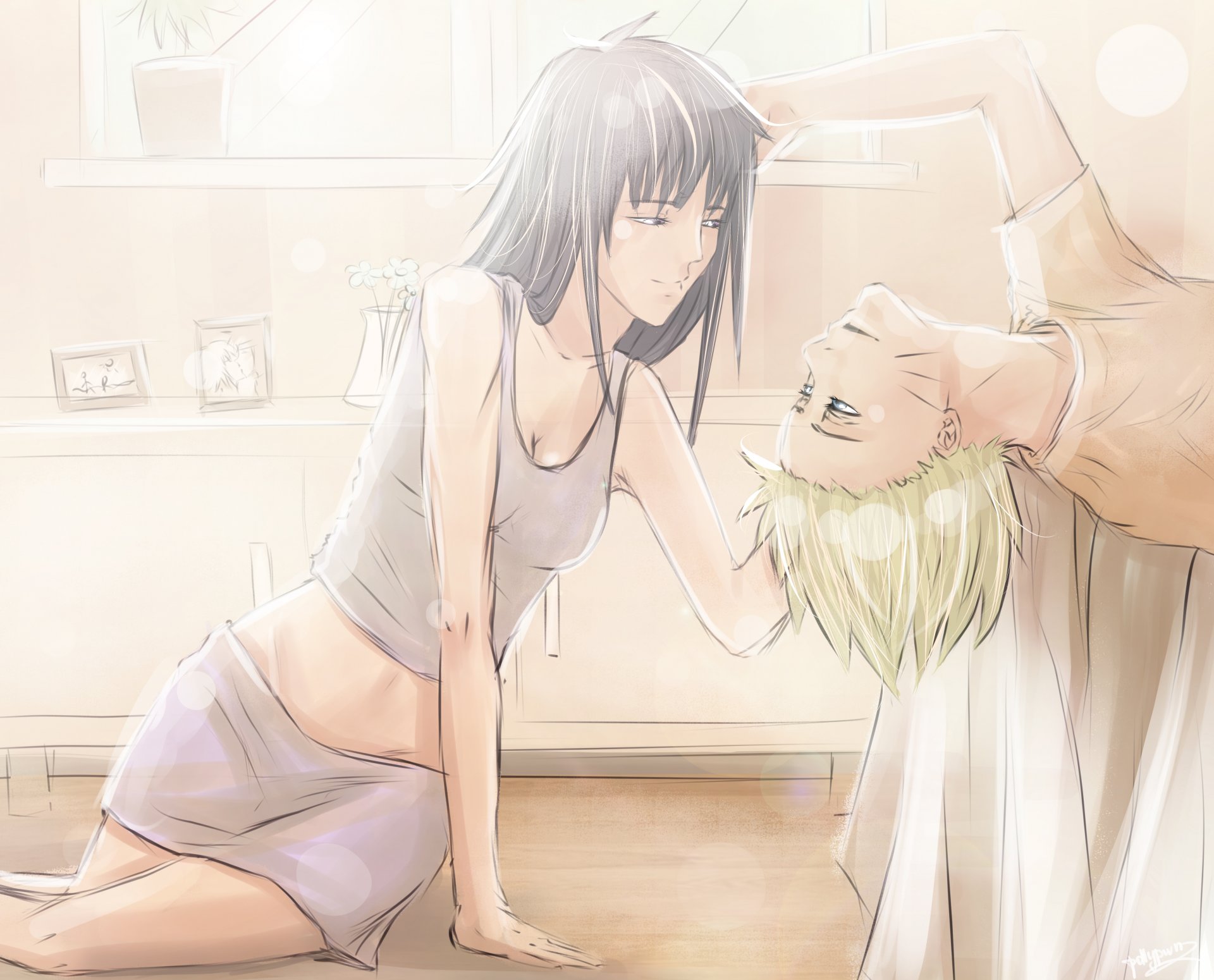 art iddrif naruto uzumaki naruto hyuuga hinata anime girl guy