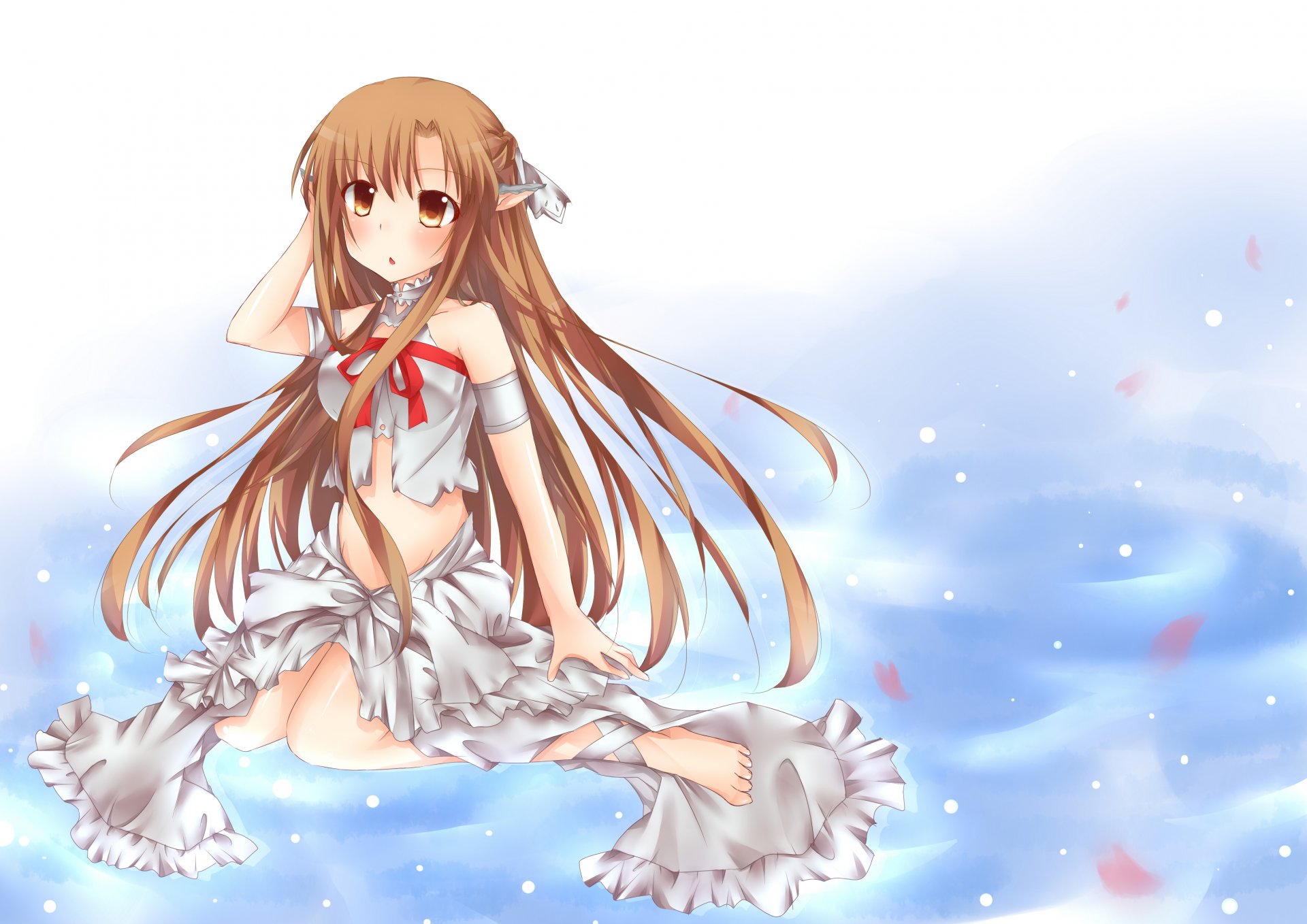 sword art online sao alfheim online alo asuna elf sword master online girl dress long hair