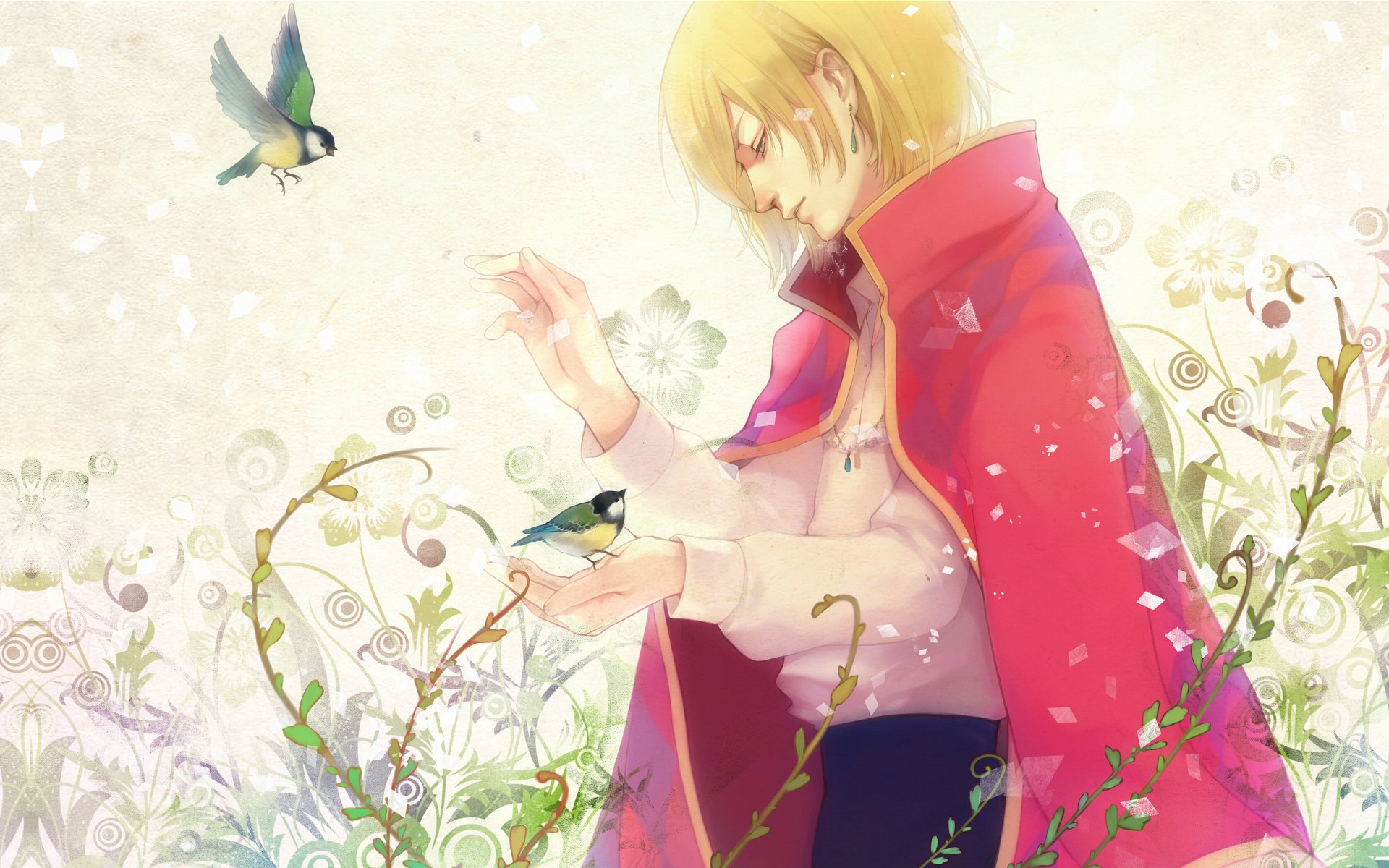 howl's moving castle howl howl's moving castle howl houle guy birds plants flower