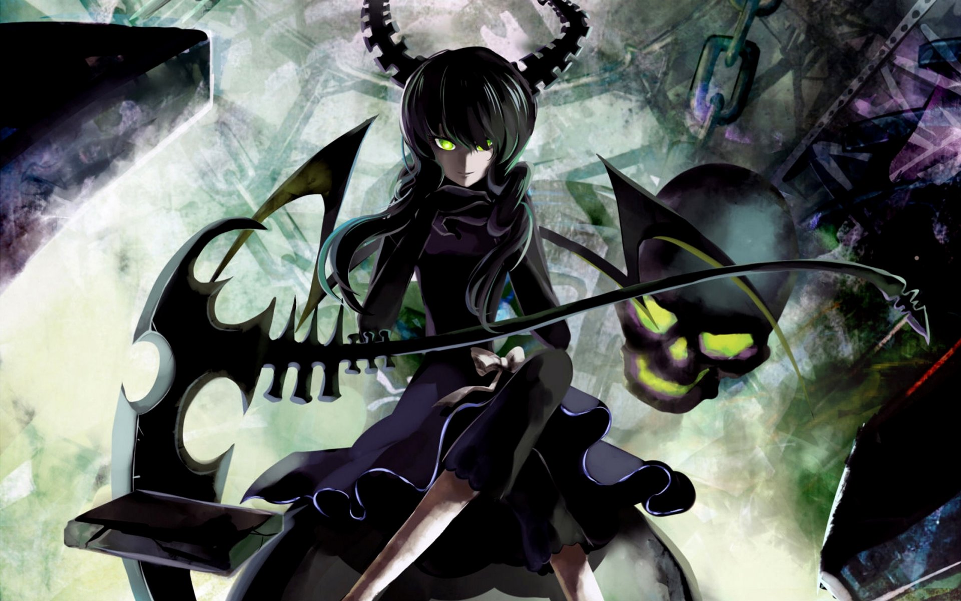 anime black rock shooter takanashi yomi dead master skull chains