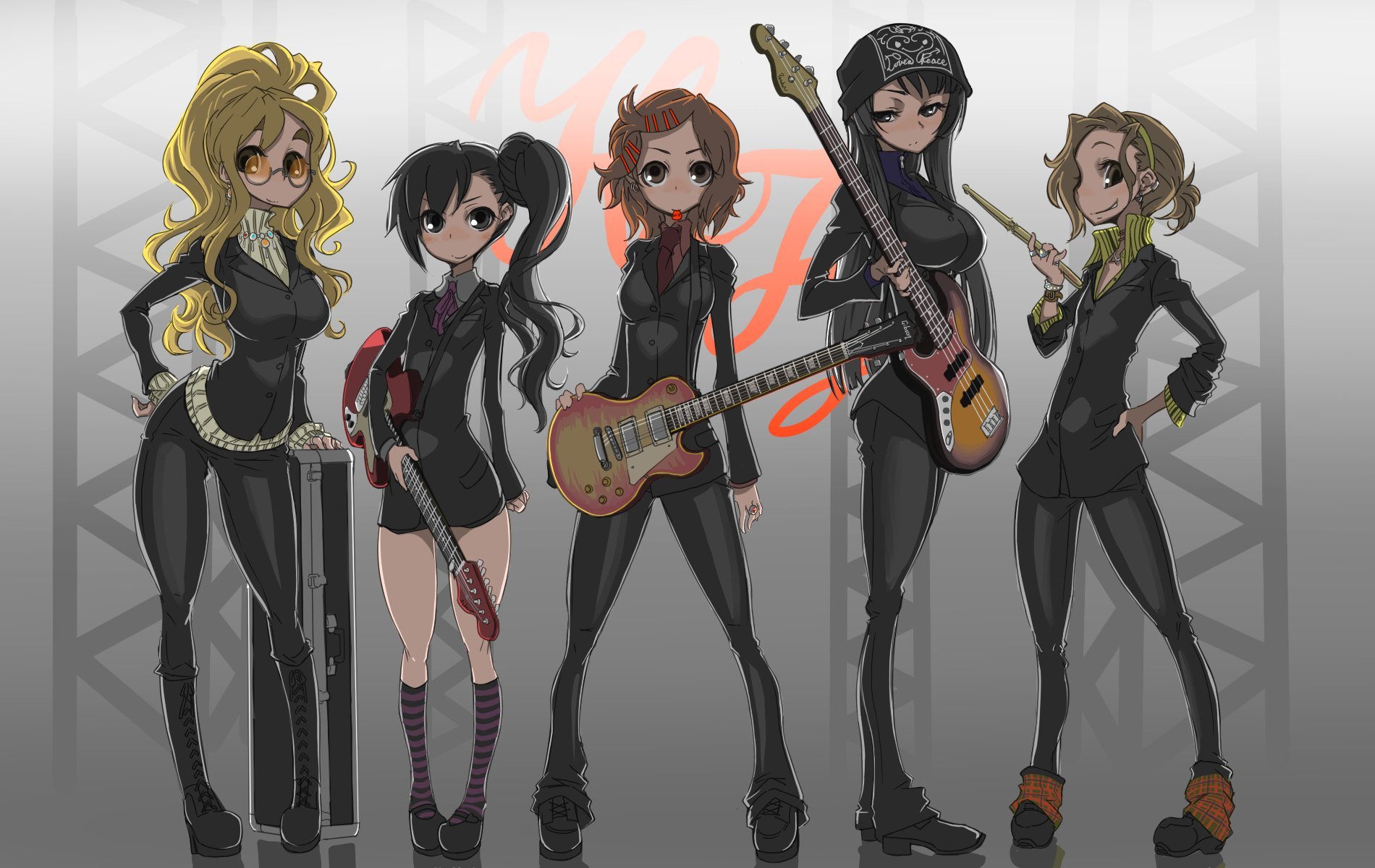 k-on! akiyama mio guitar hirasawa yui kotobuki tsumugi nakano azusa tainaka ritsu