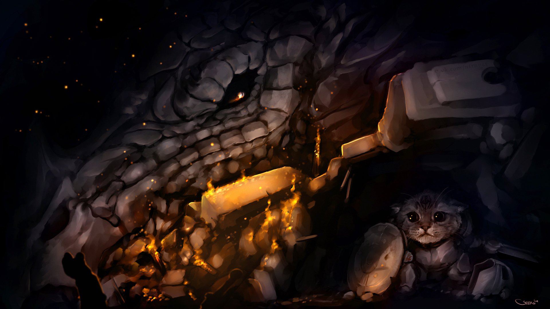 skyrim dragon cat armour shelter the elder scrolls art