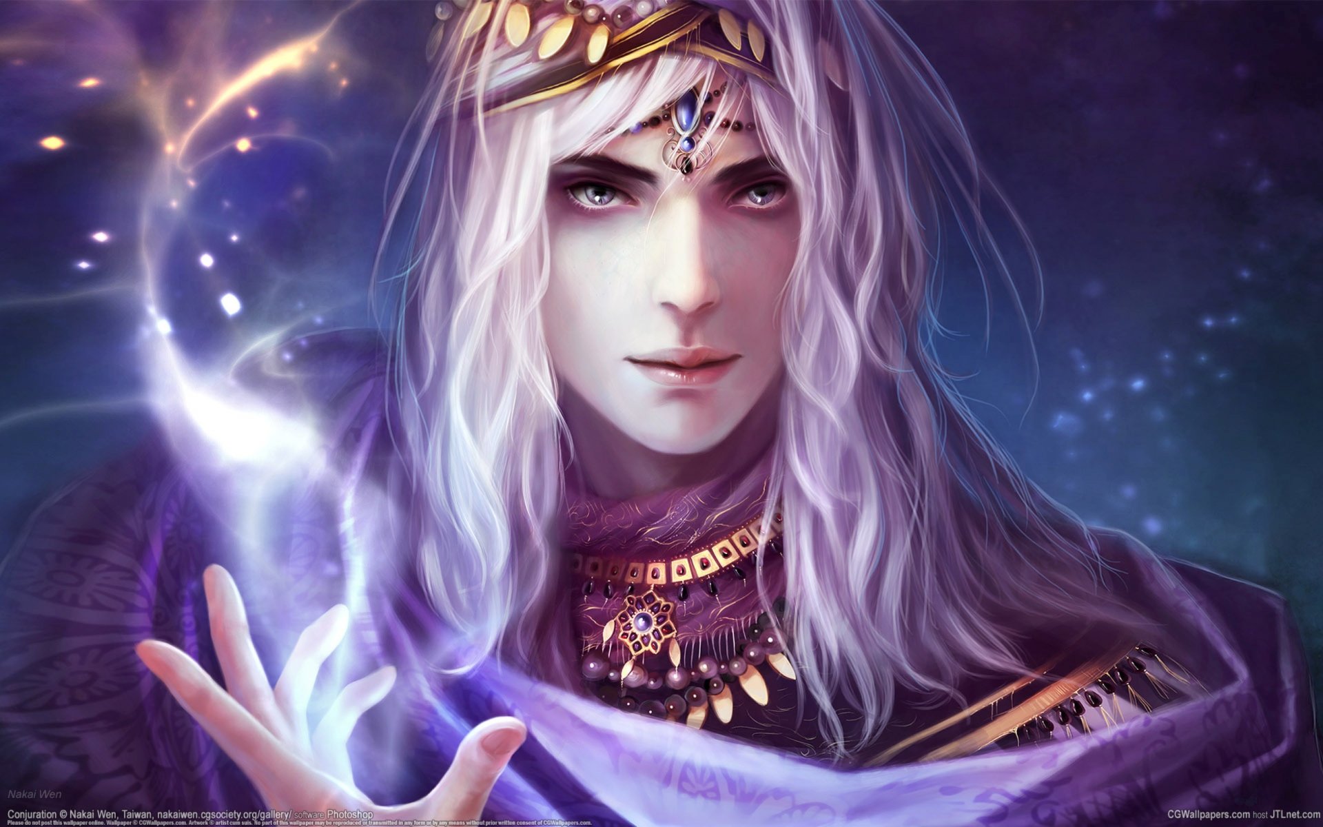 cg wallpapers nakai wen conjuration wizard magic fantasy magician spell light haze sparks