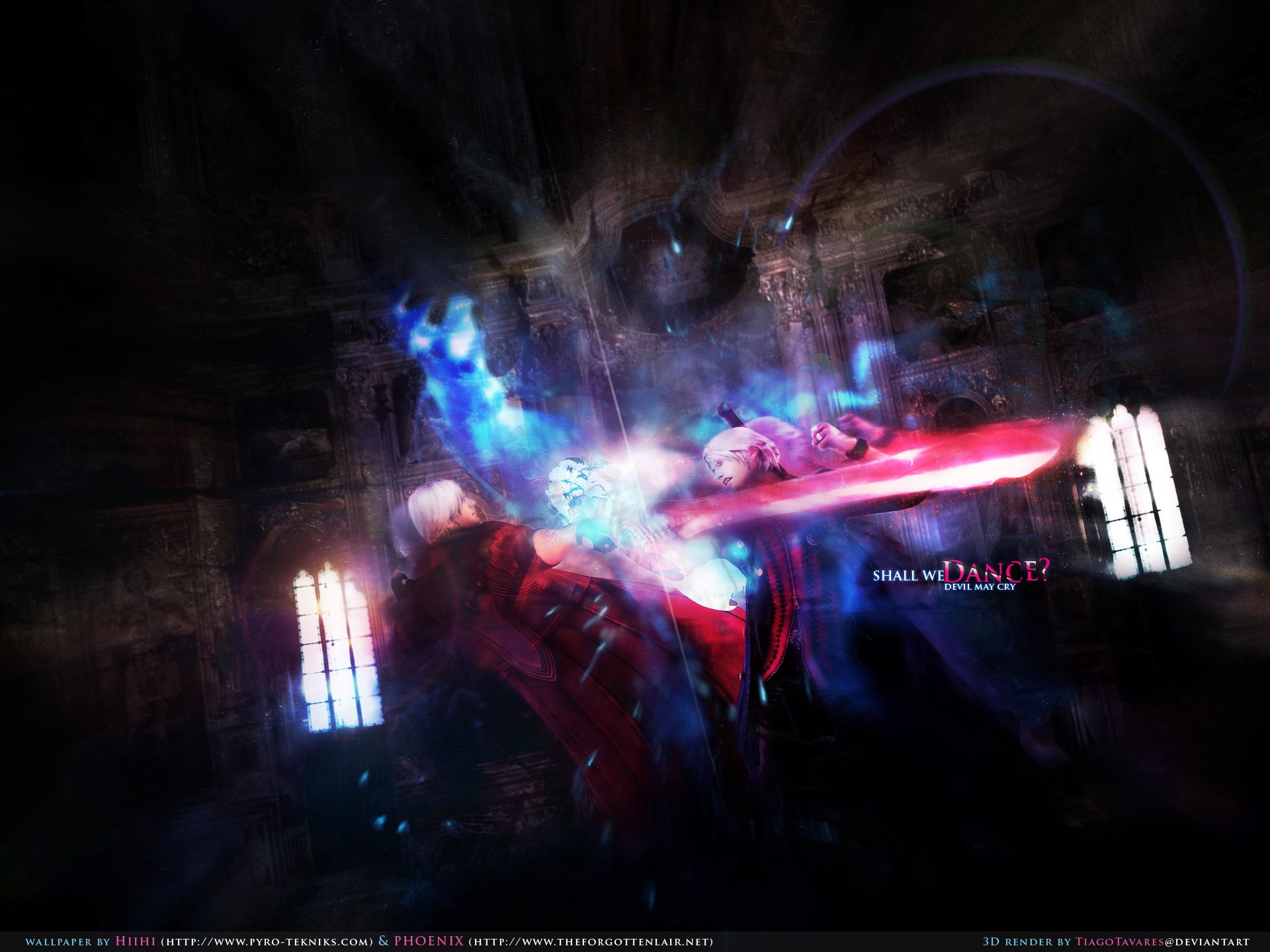 devil may cry 4 dmc 4 capcom dante nero sword revolver guns red queen blue rose demon gothic lights