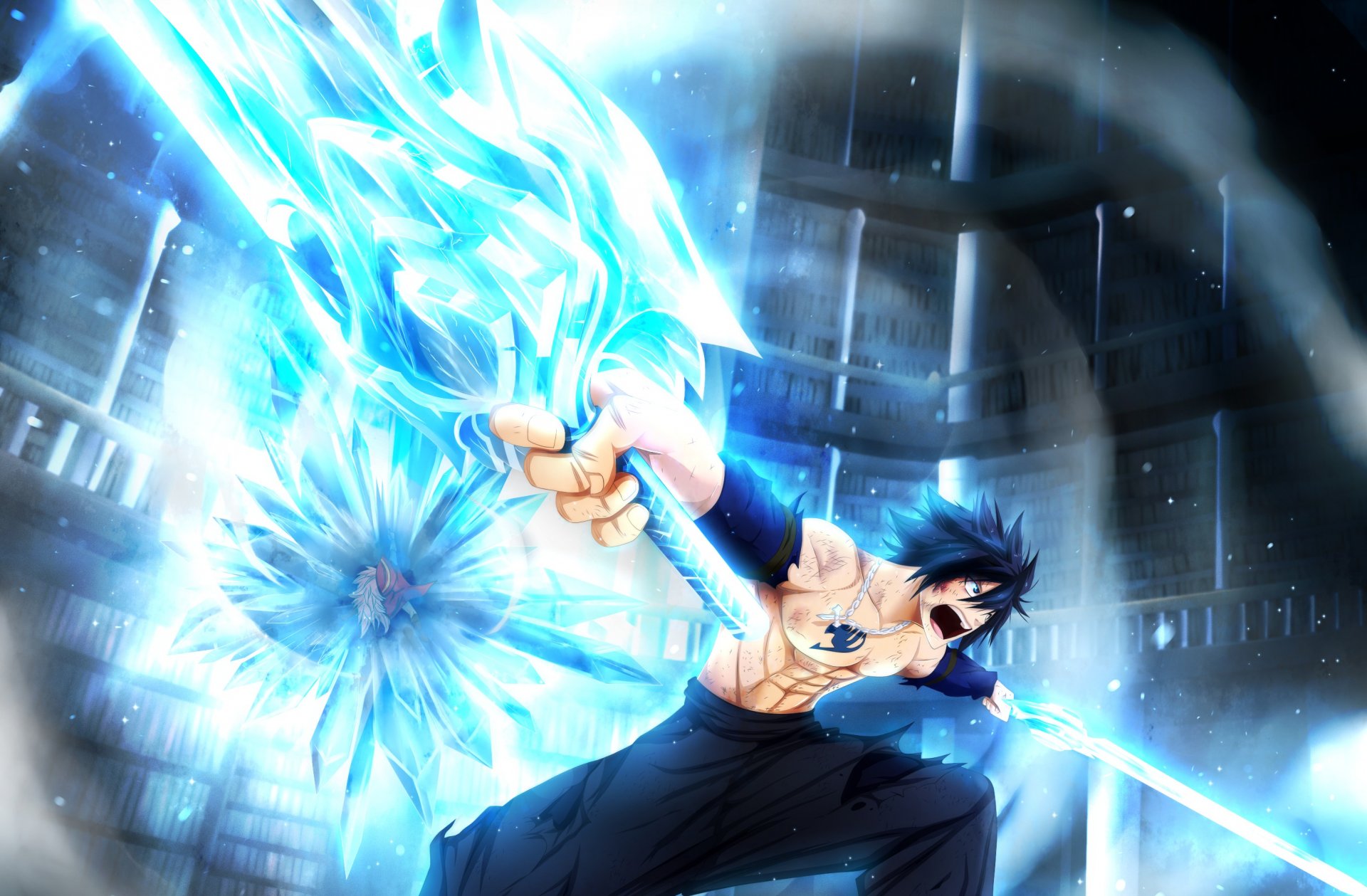 art kortrex anime tale about the fairy tail fairy tail gray fullbuster rufus lore man battle weapon next swords