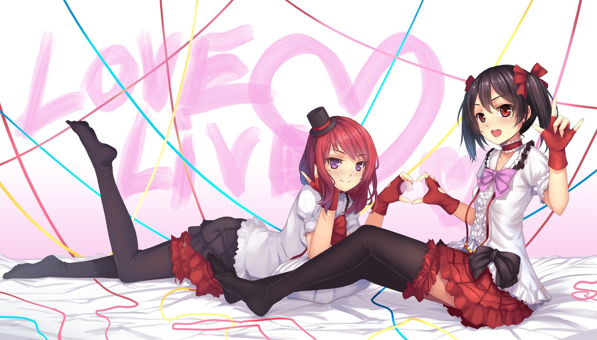 art ac xsk weiyinji xsk girls nishikino maki yazawa nico view smile gesture background love live! school idol project