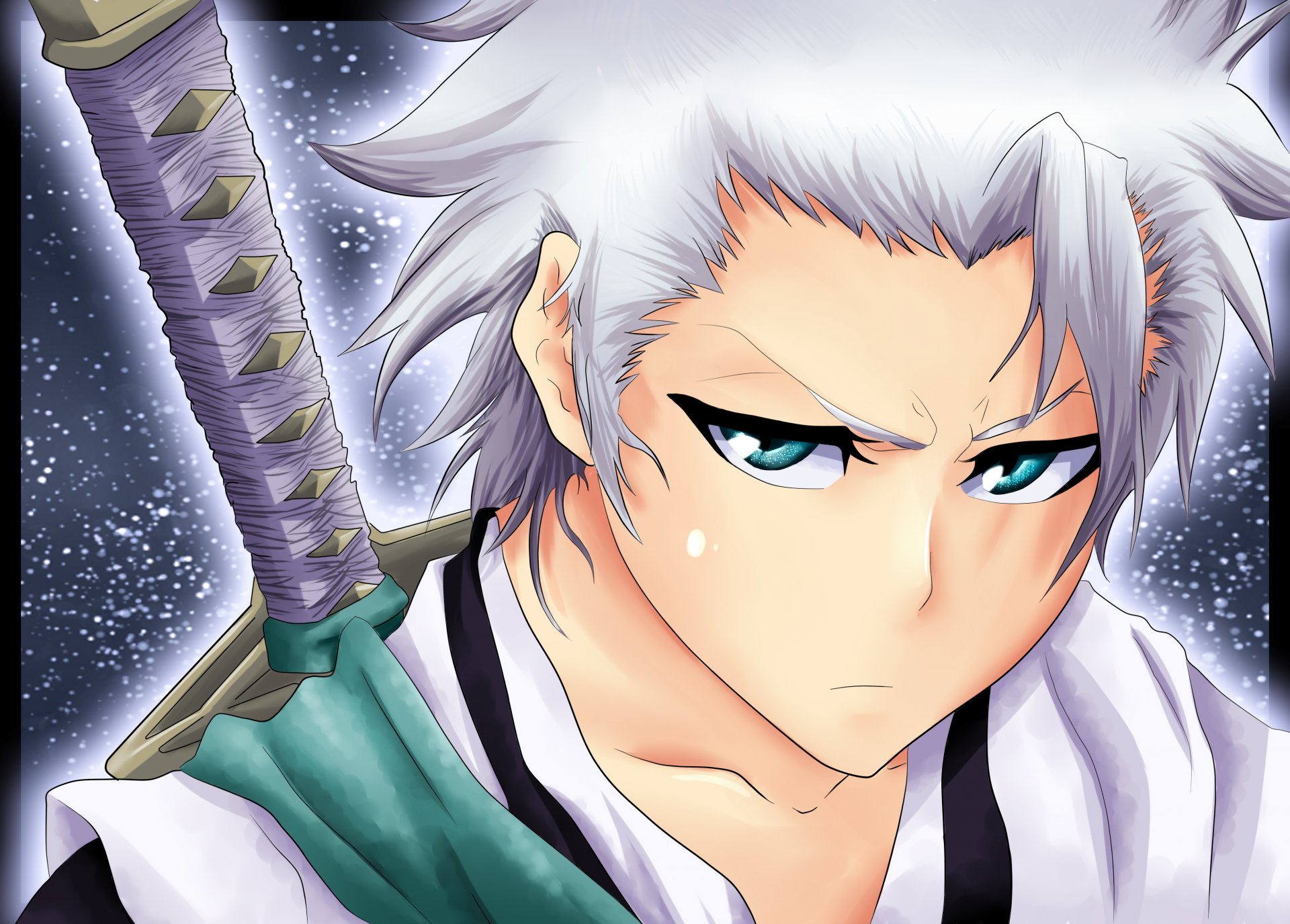 art gone-phishing guy hitsugaya toushirou view discontent weapon sword bleach