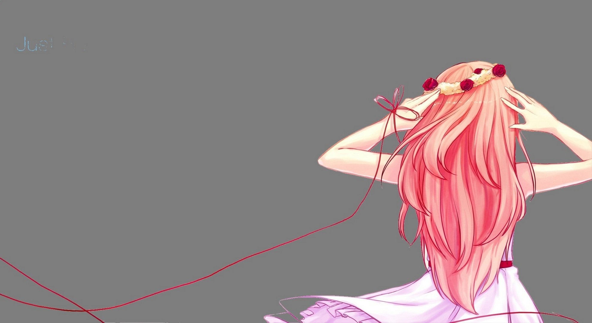 art vocaloid megurine luka girl spin wreath string just be friends flower roses