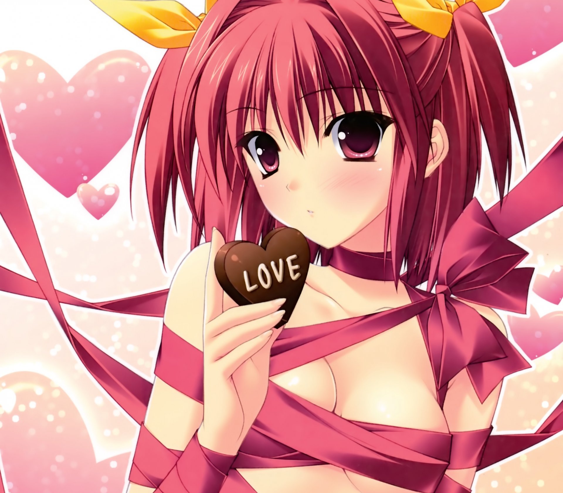 art suzuhira hiro anime r.g.b! shiki asahi girl naked tapes heart love bows