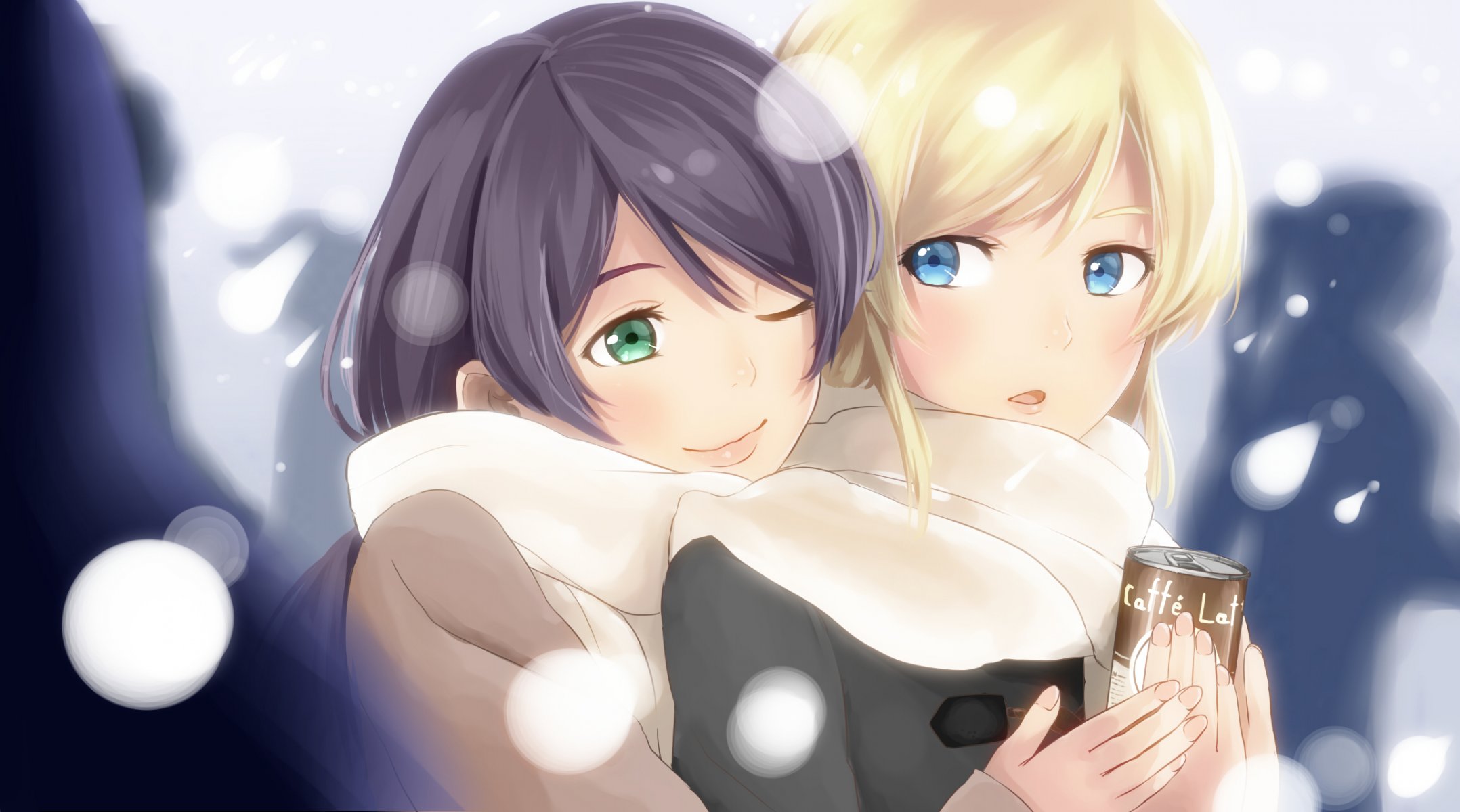 love live! school idol project ayase eli toujou nozomi kento1102 girls smile snow