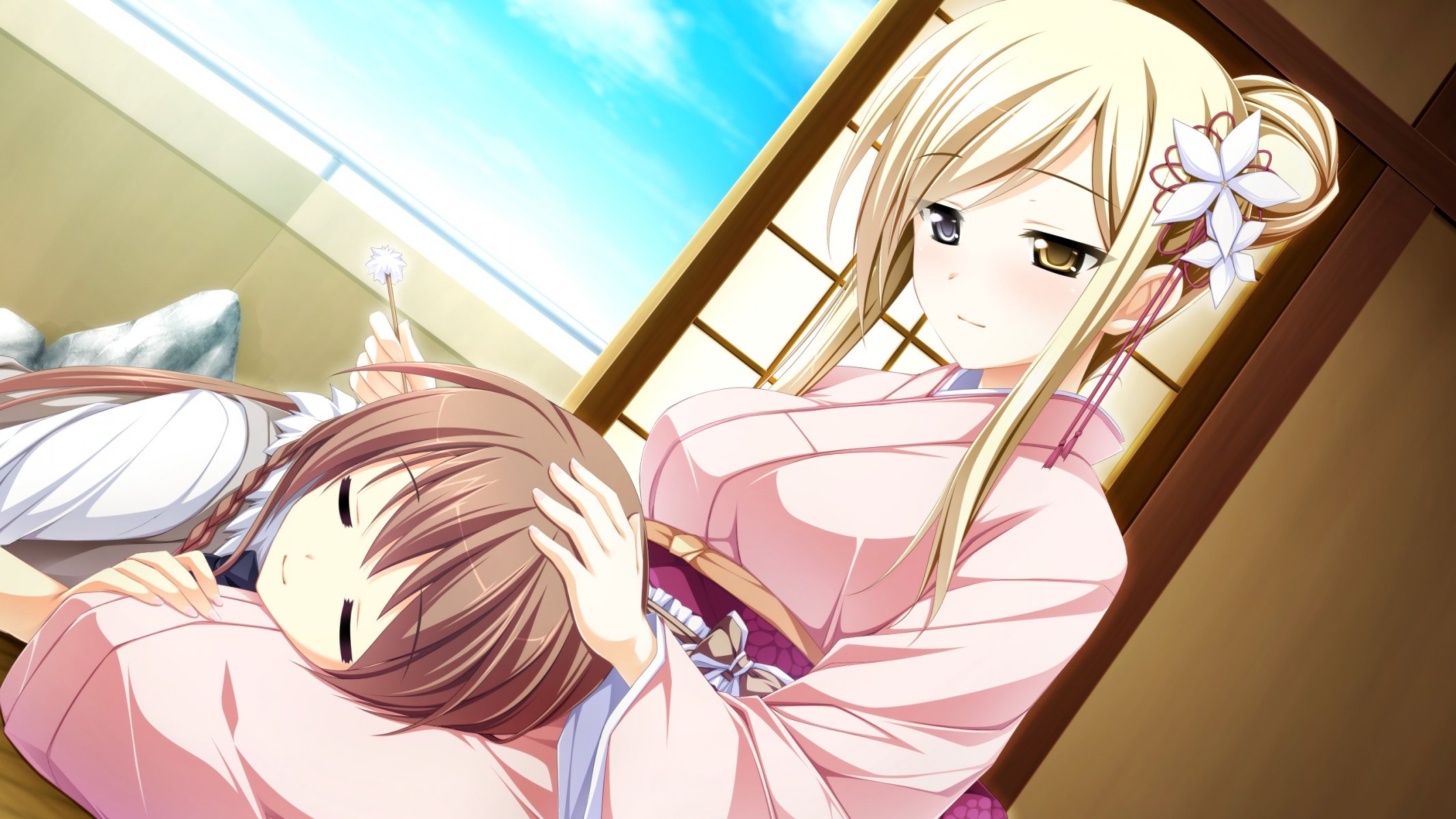otome ga tsumugu koi no canvas miyama mizuki shishidou chihar girl sleeping kimono