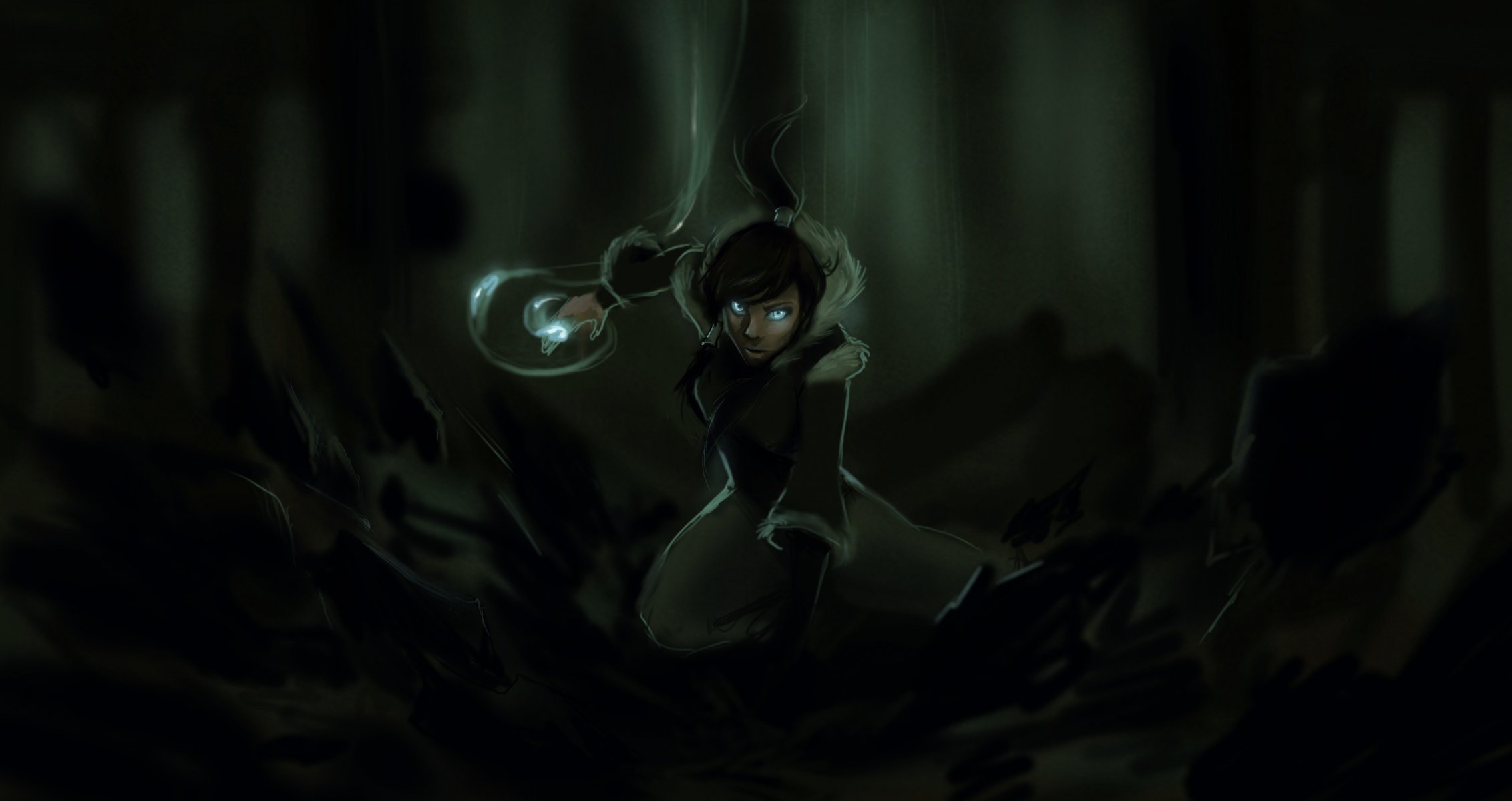 art avatar the legend of korra korra girl forest magic land fragments