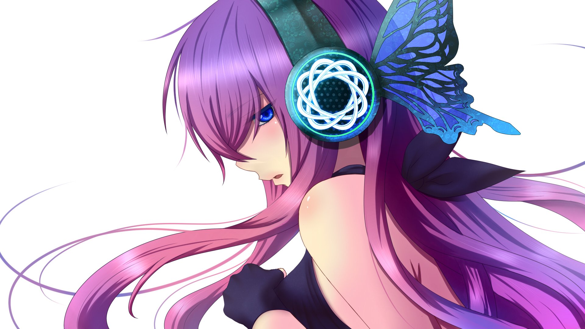art daburu vocaloid magnet megurine luka girl wings headphones butterfly